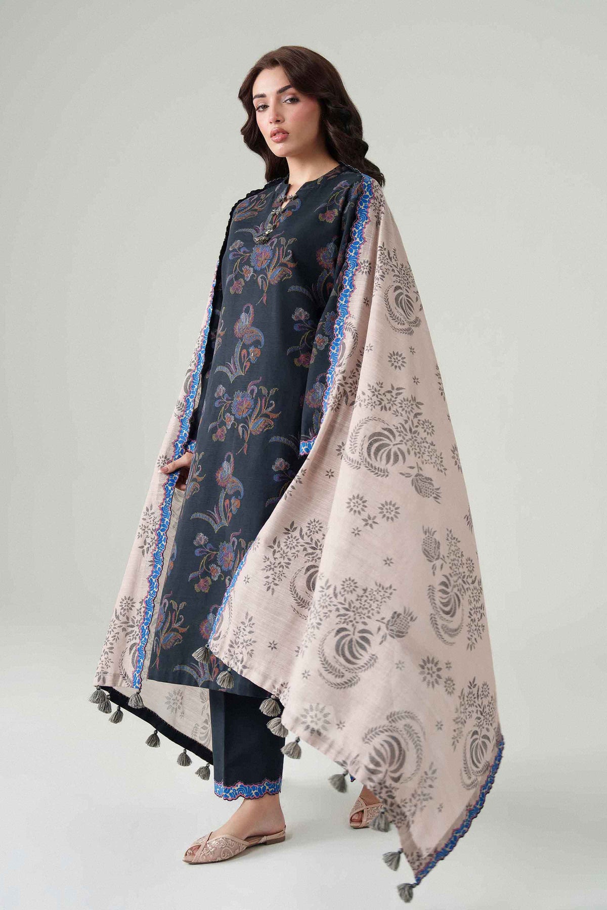 3 Piece - Dyed Printed Loose Fabric - 42604083