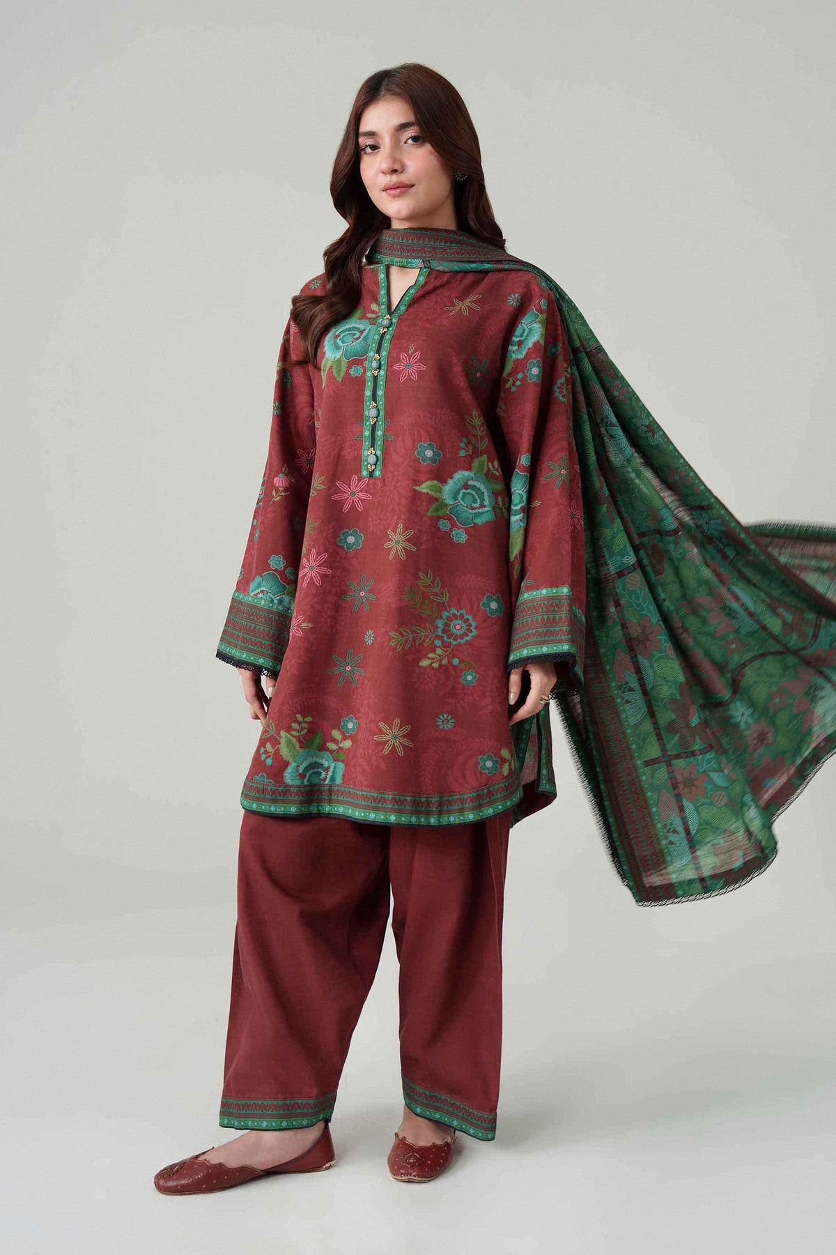 3 Piece - Dyed Printed Loose Fabric - 42604084