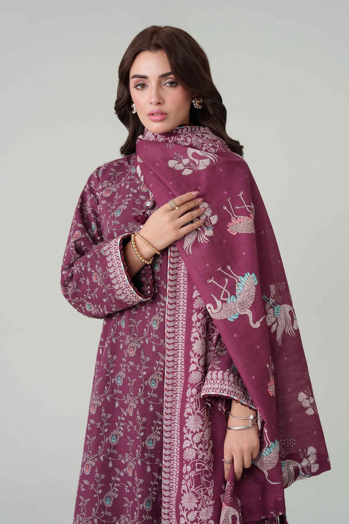 3 Piece - Dyed Printed Loose Fabric - 42604085