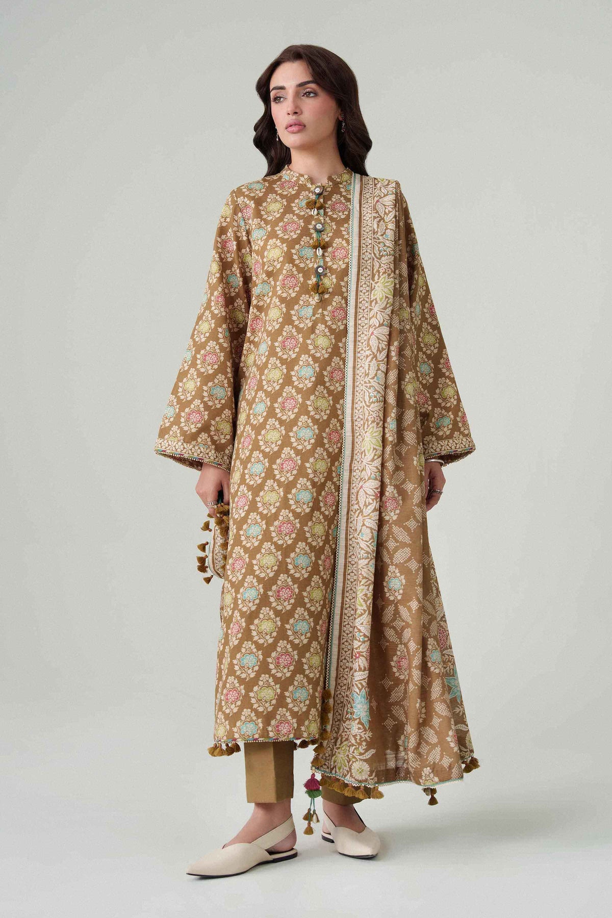 3 Piece - Dyed Printed Loose Fabric - 42604087