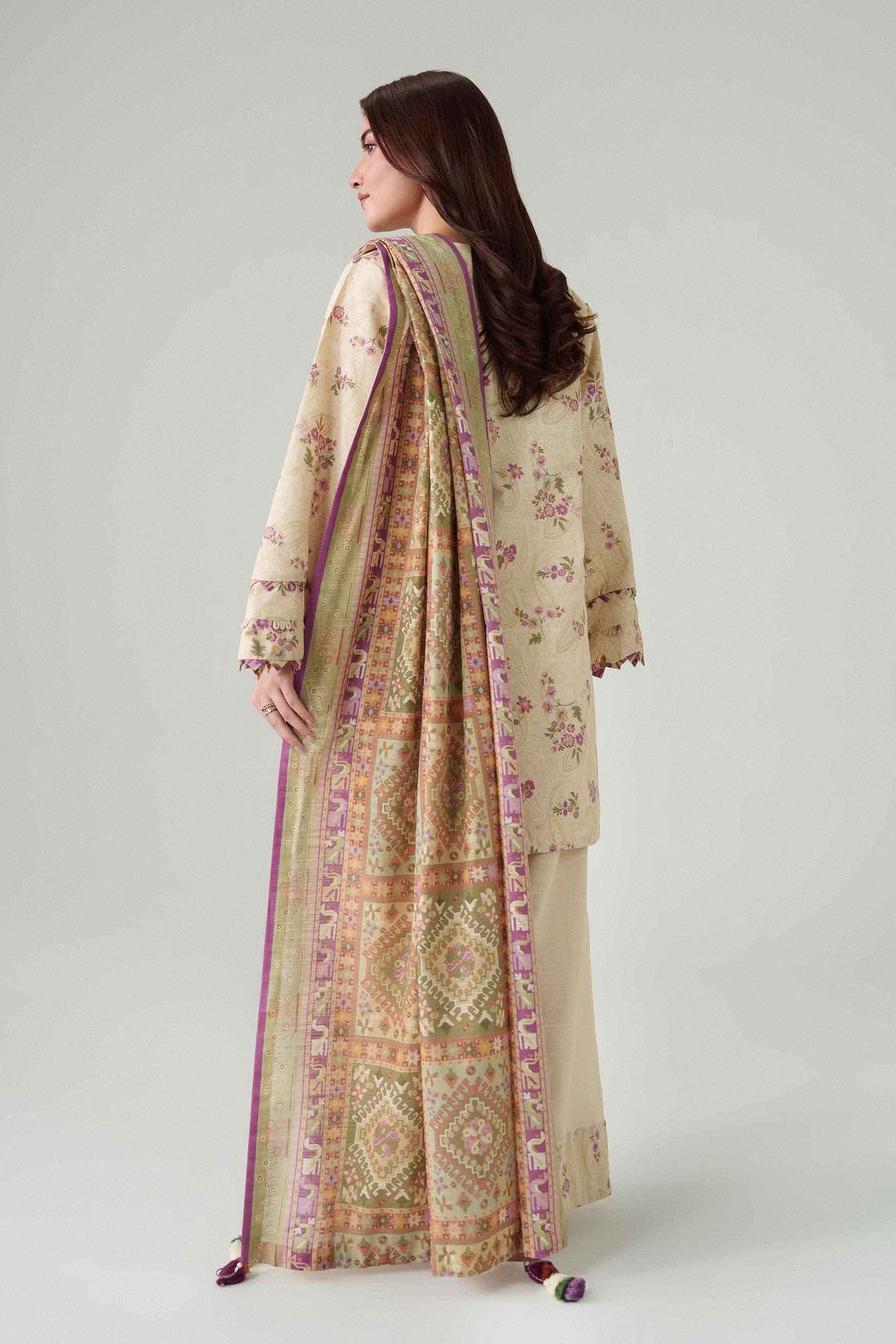 3 Piece - Dyed Printed Loose Fabric - 42604062