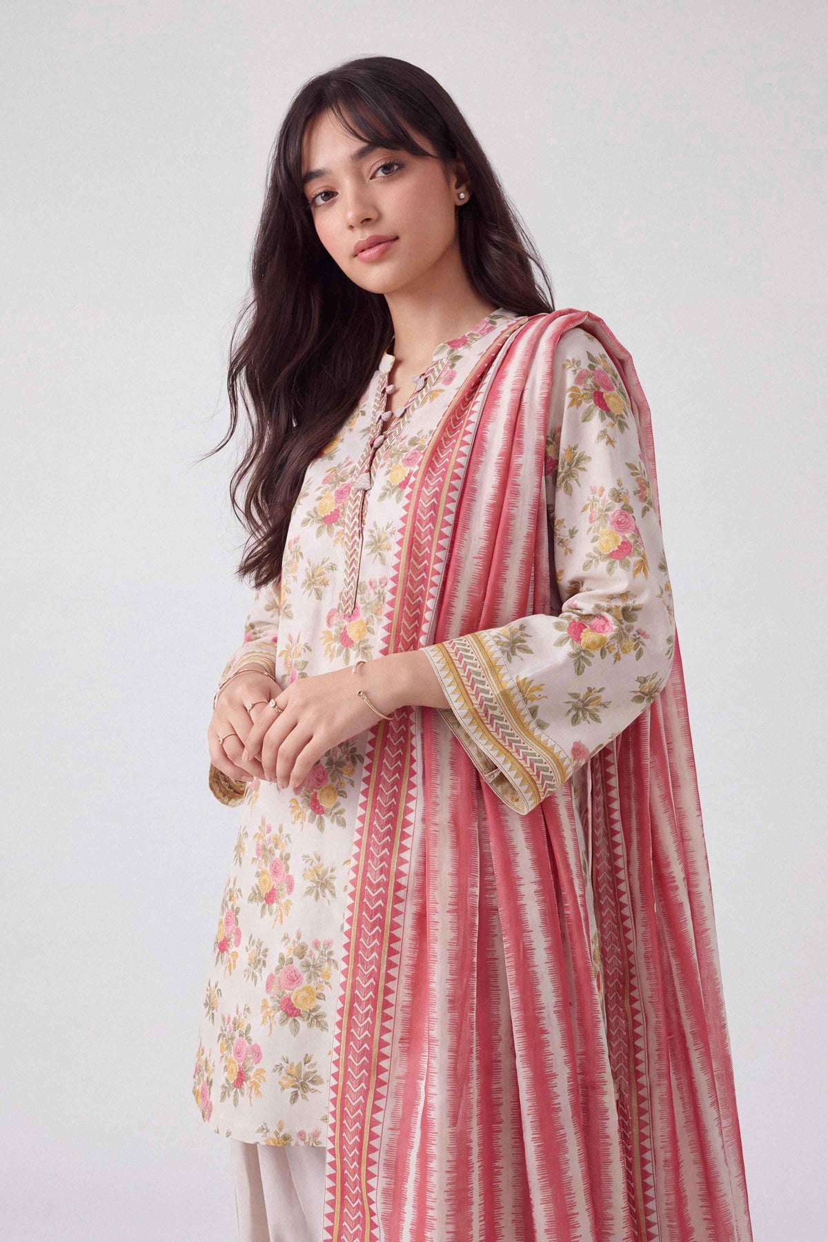 3 Piece - Dyed Printed Loose Fabric - 42604045 for Women - Fredoom To Buy Collection | Nishat | Shop Online