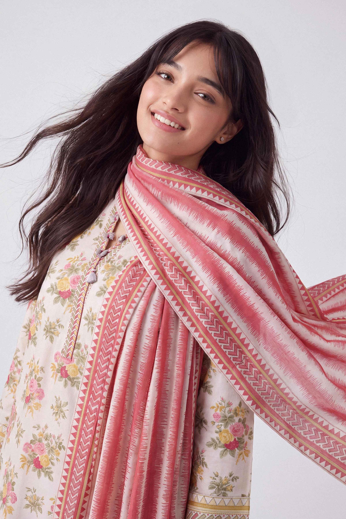 3 Piece - Dyed Printed Loose Fabric - 42604045 for Women - Fredoom To Buy Collection | Nishat | Shop Online