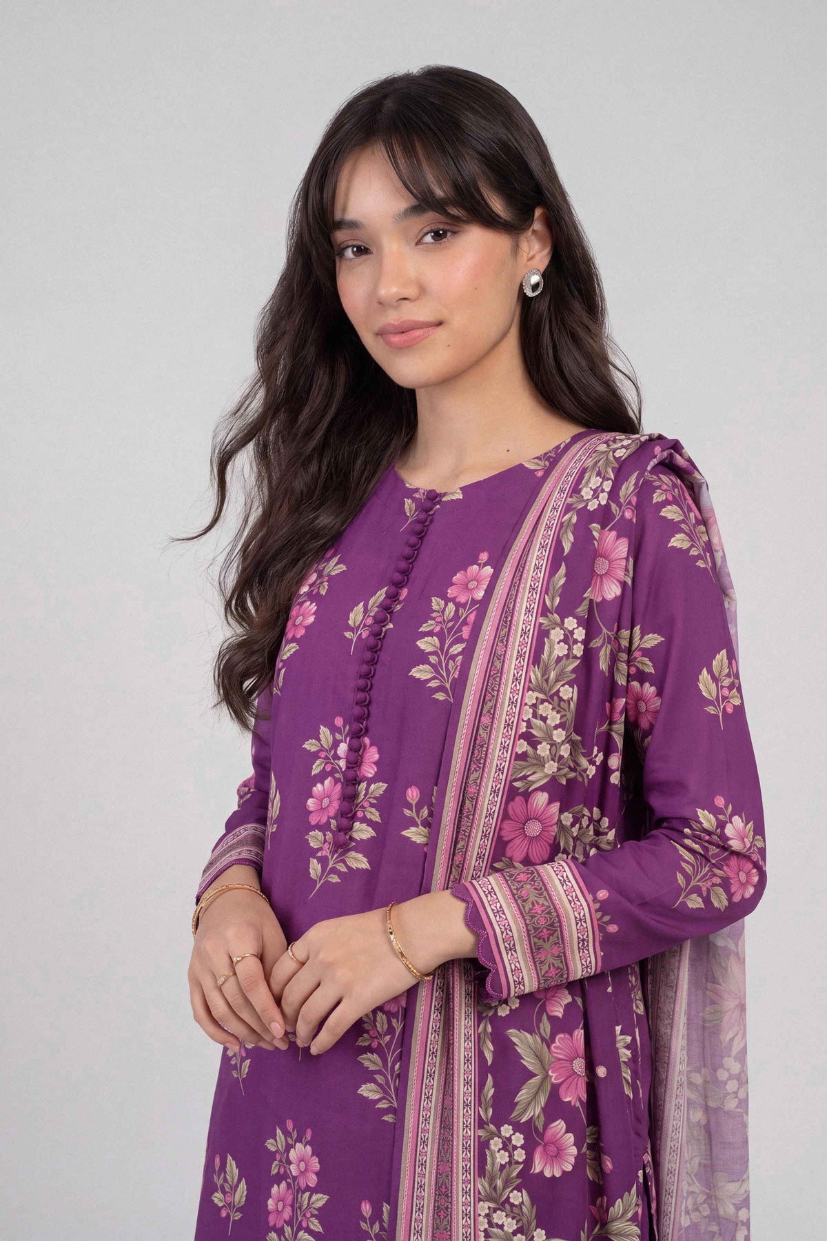 3 Piece - Dyed Printed Loose Fabric - 42604046 for Women - Fredoom To Buy Collection | Nishat | Shop Online