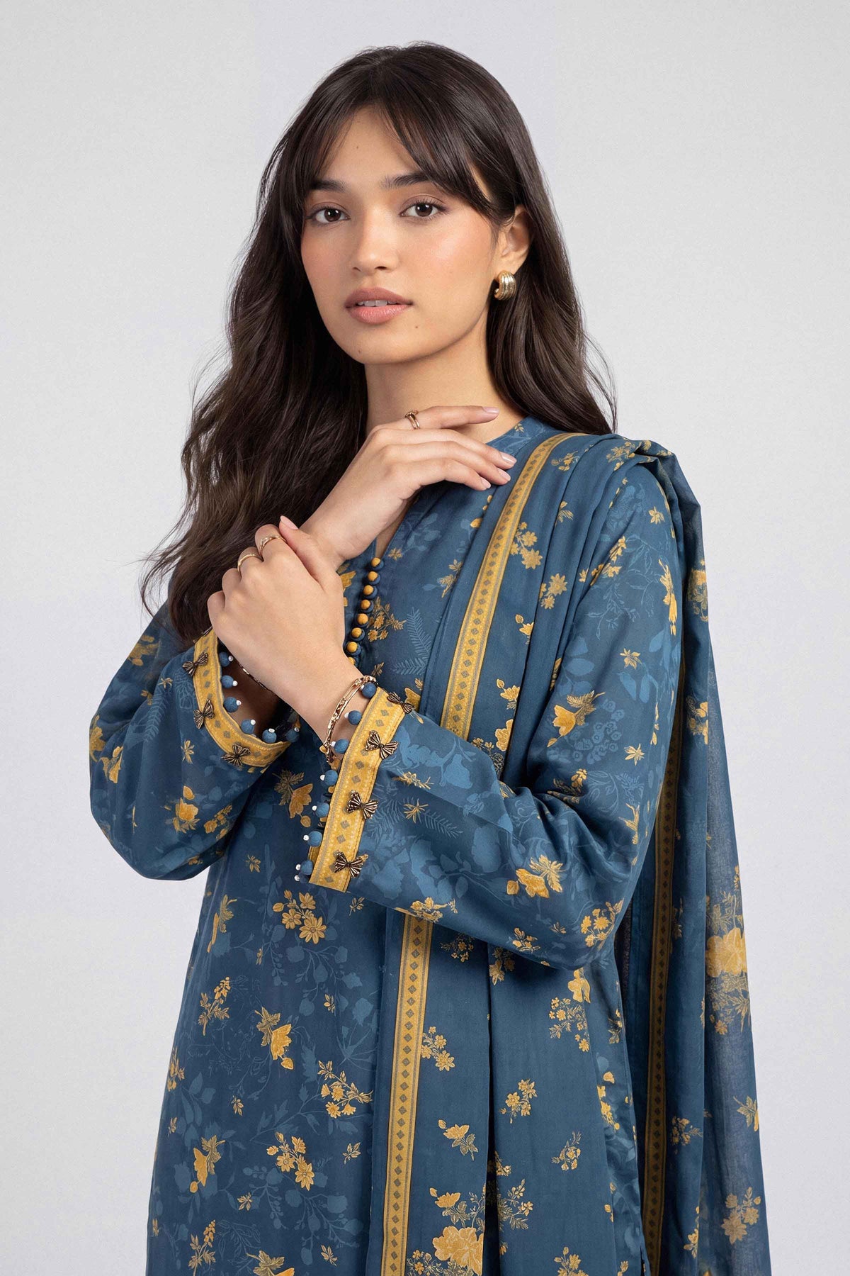 3 Piece - Dyed Printed Loose Fabric - 42604047 for Women - Fredoom To Buy Collection | Nishat | Shop Online