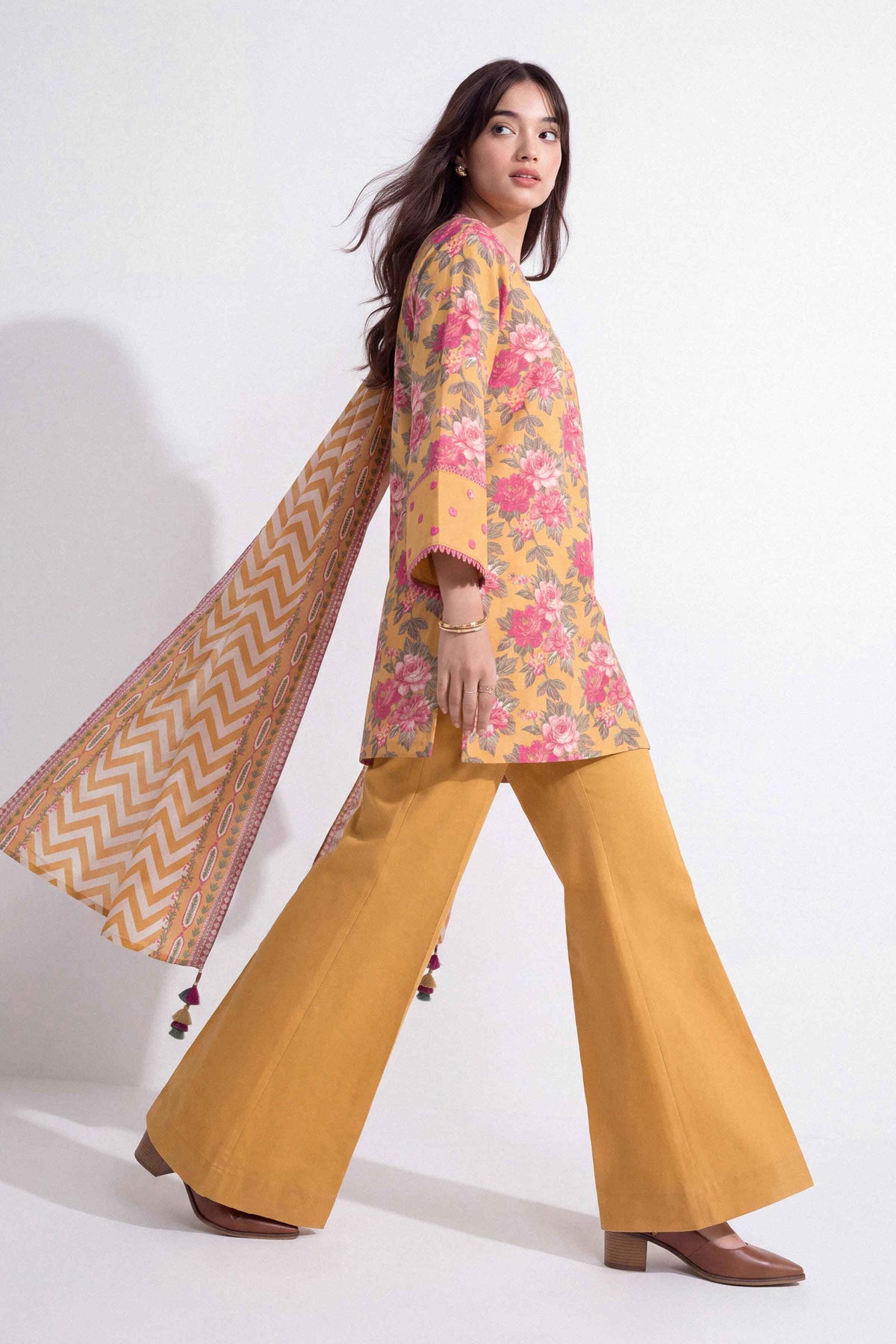 3 Piece - Dyed Printed Loose Fabric - 42604048 for Women - Fredoom To Buy Collection | Nishat | Shop Online