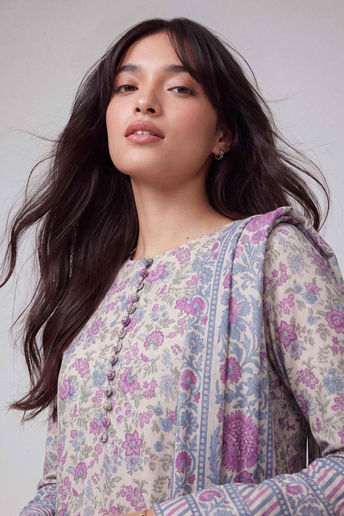 3 Piece - Dyed Printed Loose Fabric - 42604049 for Women - Fredoom To Buy Collection | Nishat | Shop Online