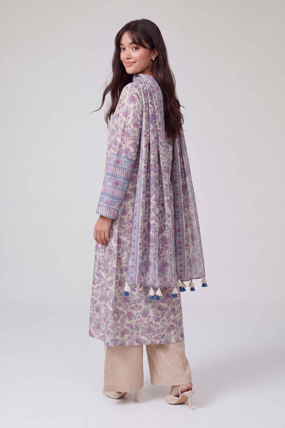3 Piece - Dyed Printed Loose Fabric - 42604049 for Women - Fredoom To Buy Collection | Nishat | Shop Online