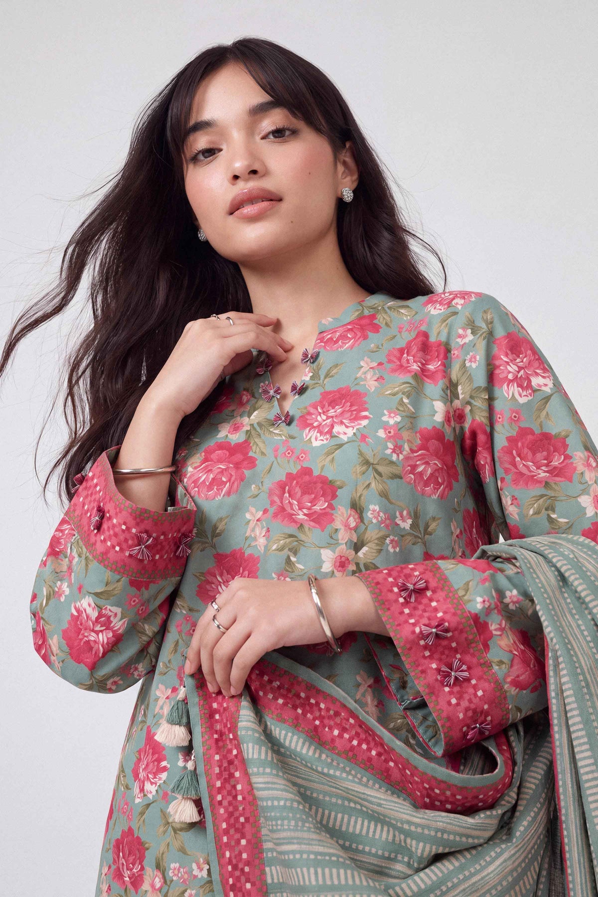 3 Piece - Dyed Printed Loose Fabric - 42604050 for Women - Fredoom To Buy Collection | Nishat | Shop Online