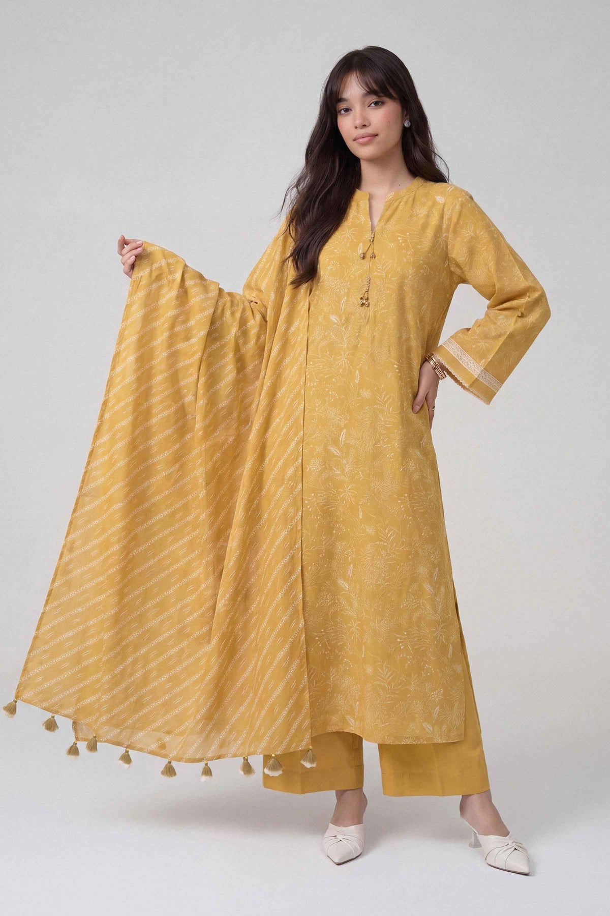 3 Piece - Dyed Printed Loose Fabric - 42604052 for Women - Fredoom To Buy Collection | Nishat | Shop Online