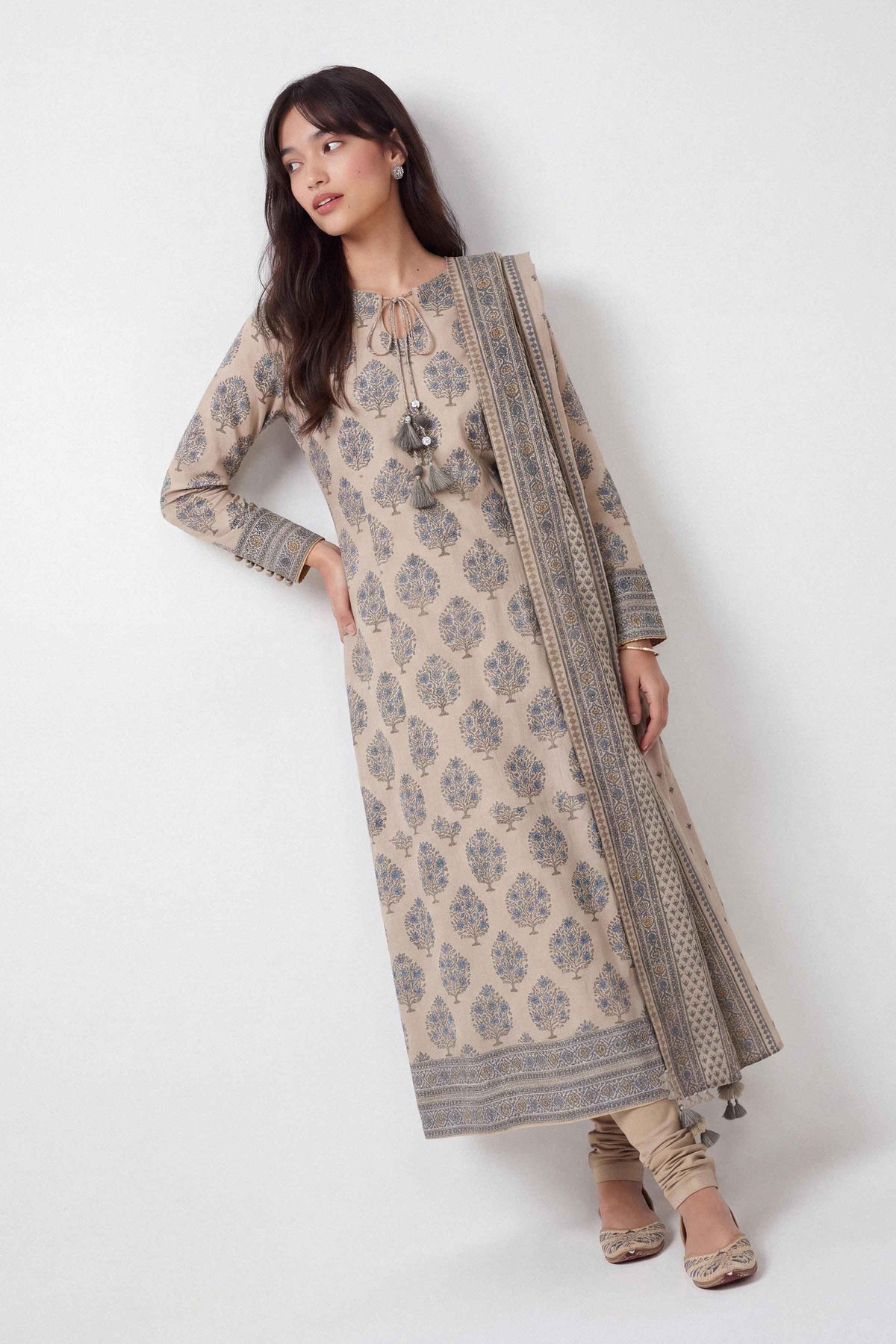 3 Piece - Dyed Printed Loose Fabric - 42604054 for Women - Fredoom To Buy Collection | Nishat | Shop Online