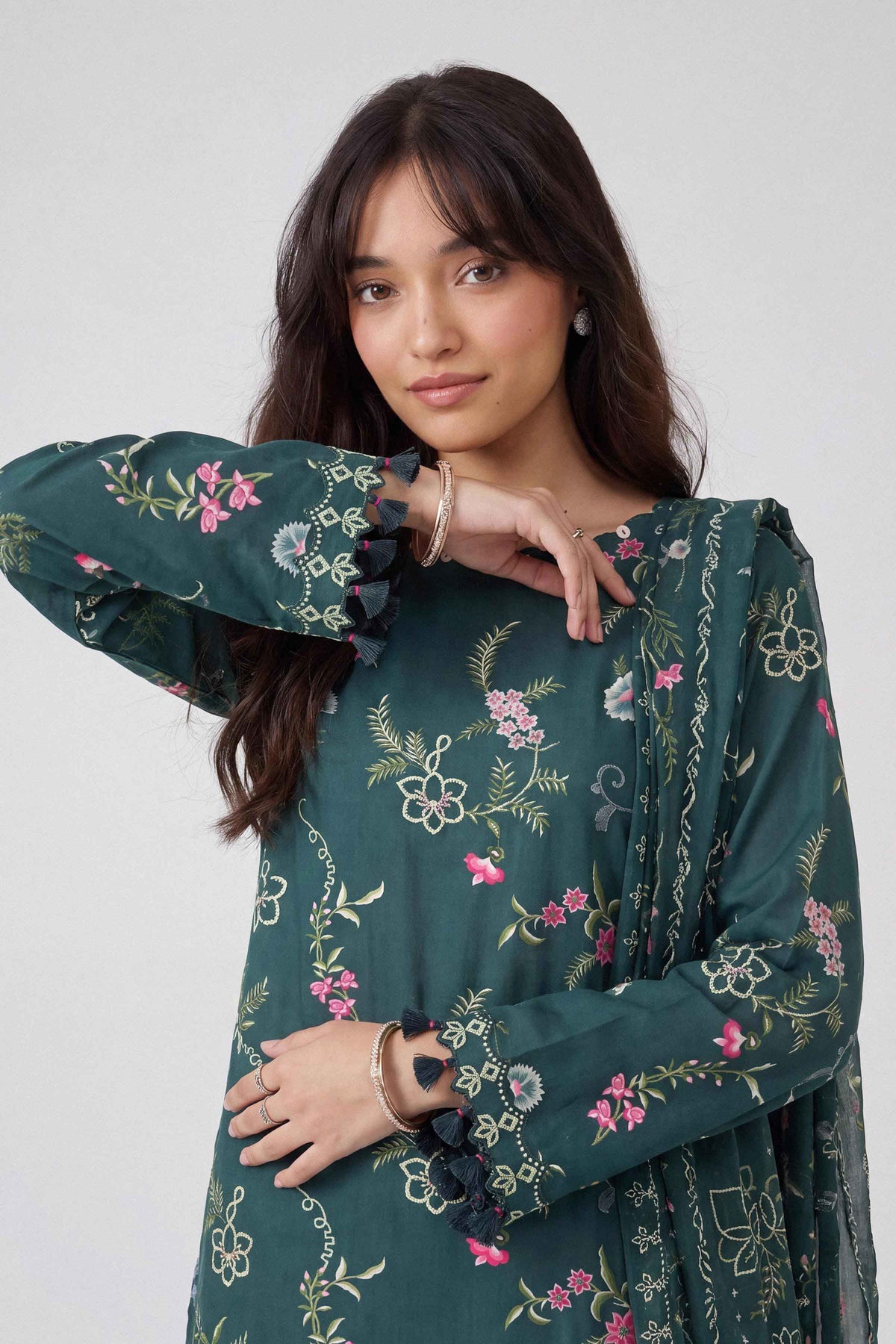 3 Piece - Dyed Printed Loose Fabric - 42604055 for Women - Fredoom To Buy Collection | Nishat | Shop Online