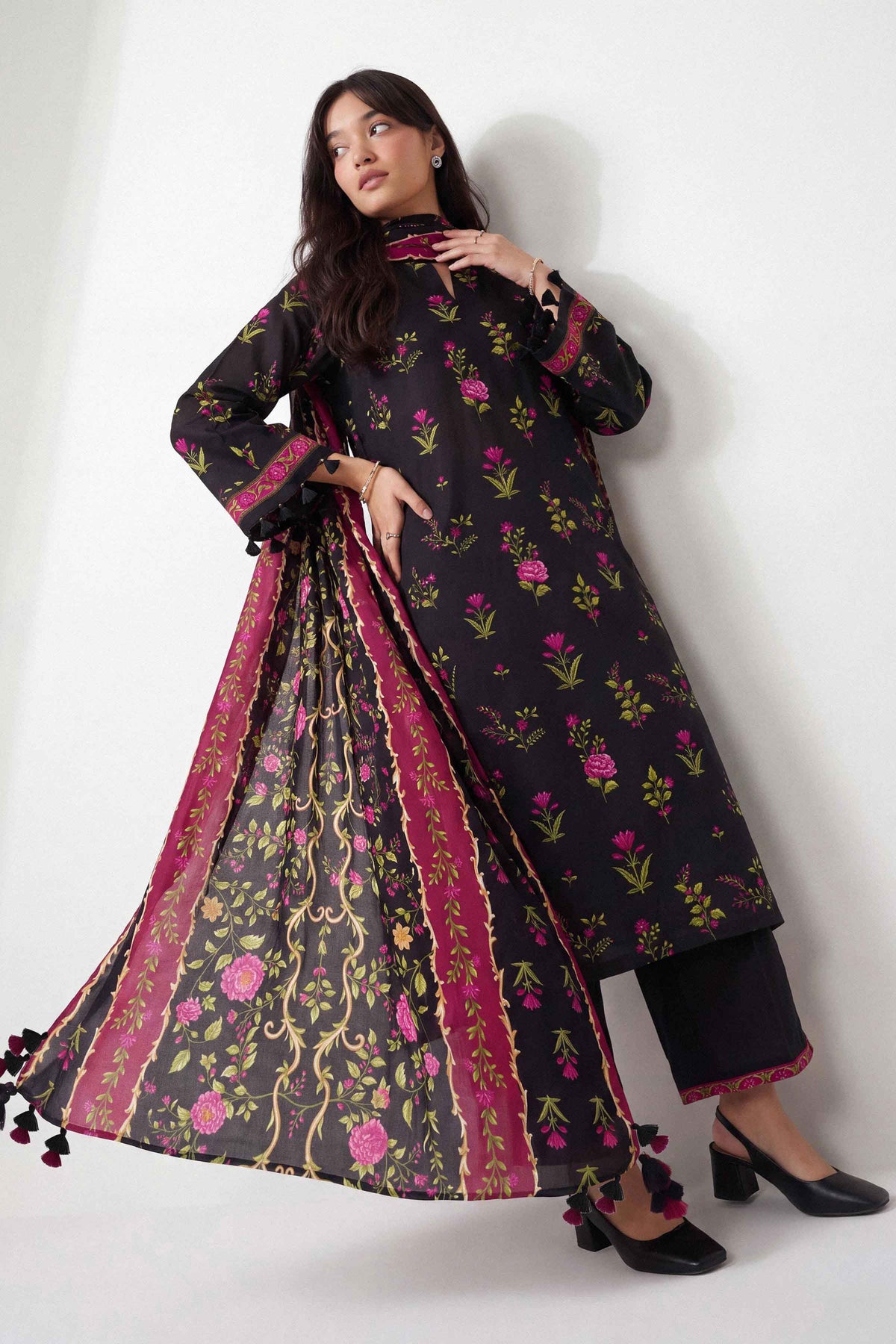3 Piece - Dyed Printed Loose Fabric - 42604056 for Women - Fredoom To Buy Collection | Nishat | Shop Online
