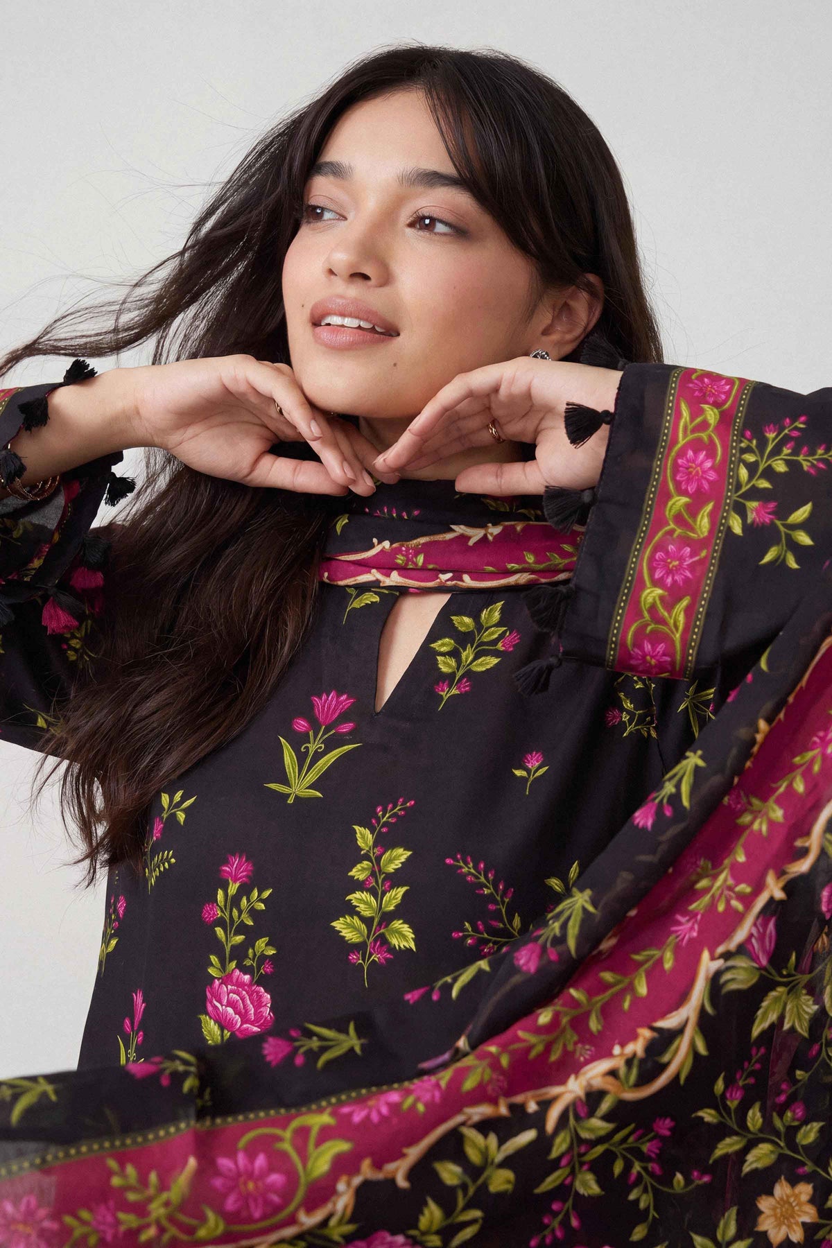 3 Piece - Dyed Printed Loose Fabric - 42604056 for Women - Fredoom To Buy Collection | Nishat | Shop Online