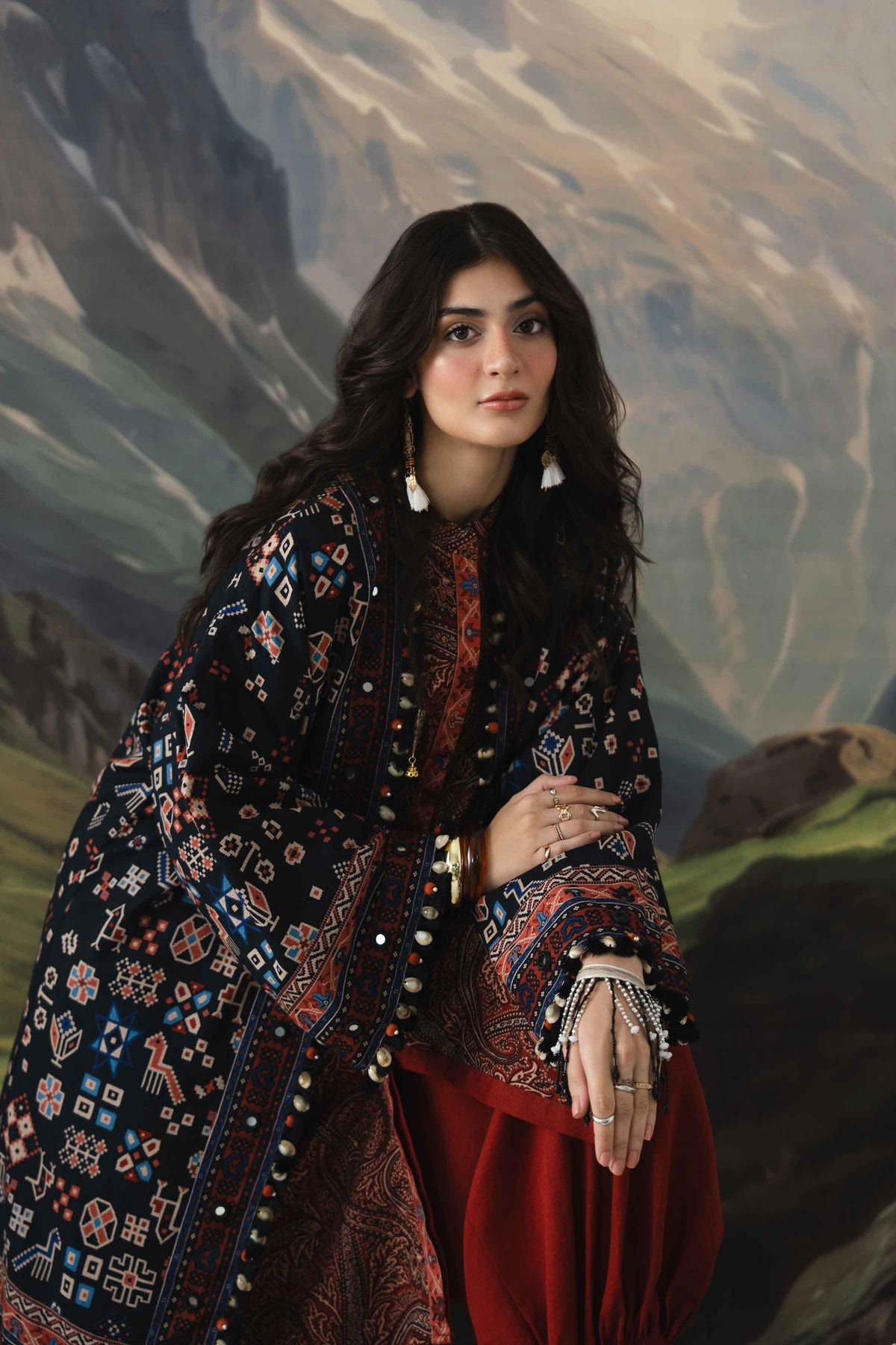 3 Piece - Dyed Printed Loose Fabric - 42604064