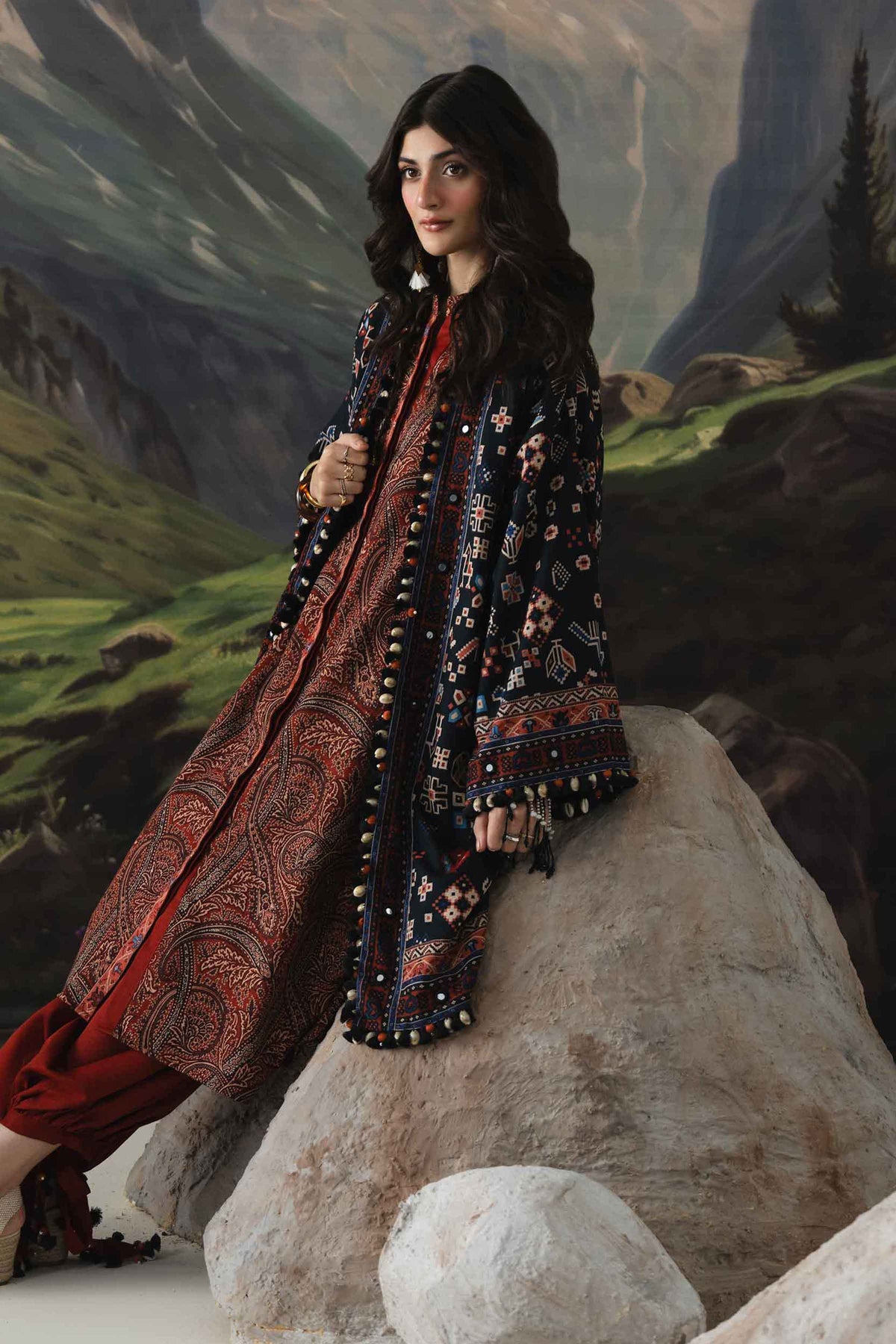 3 Piece - Dyed Printed Loose Fabric - 42604064