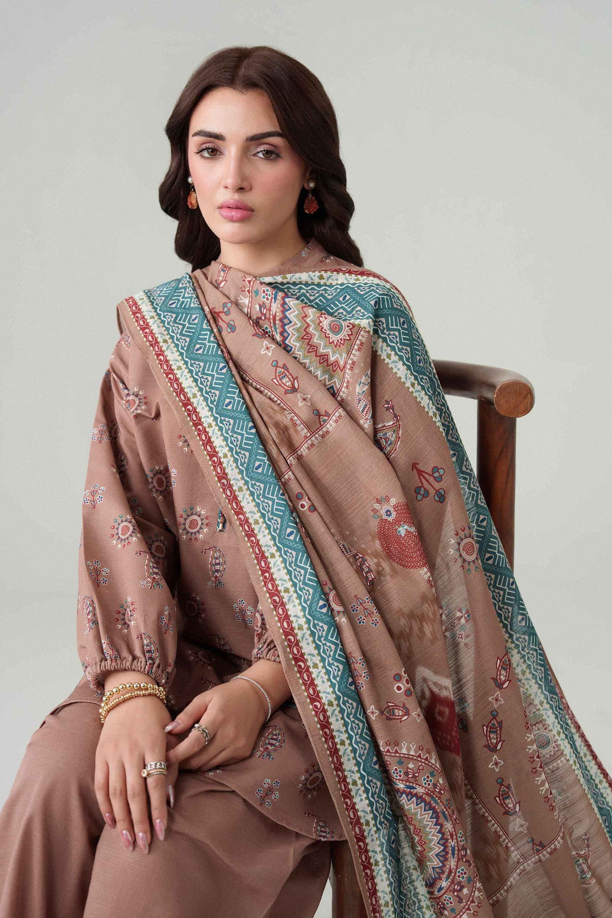 3 Piece - Dyed Printed Loose Fabric - 42604065