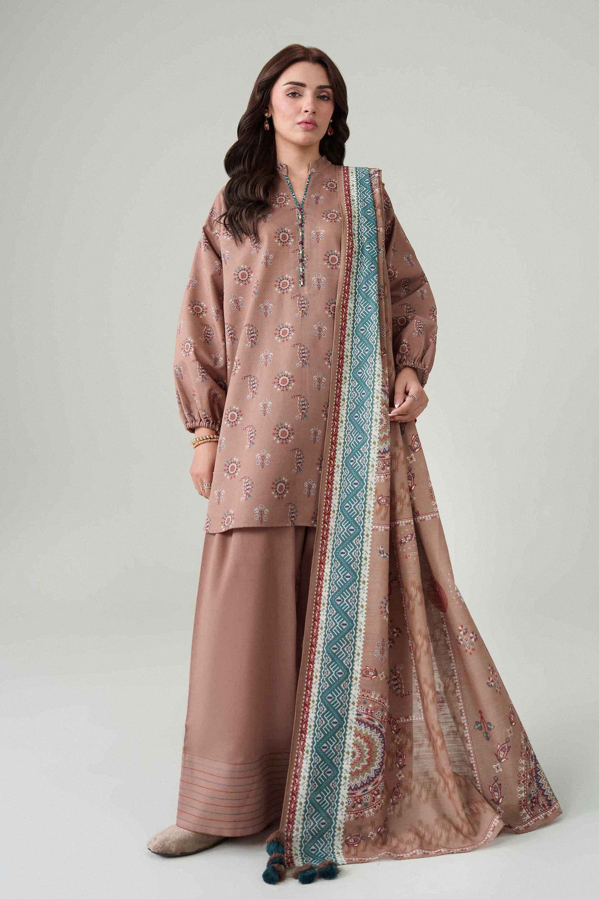 3 Piece - Dyed Printed Loose Fabric - 42604065