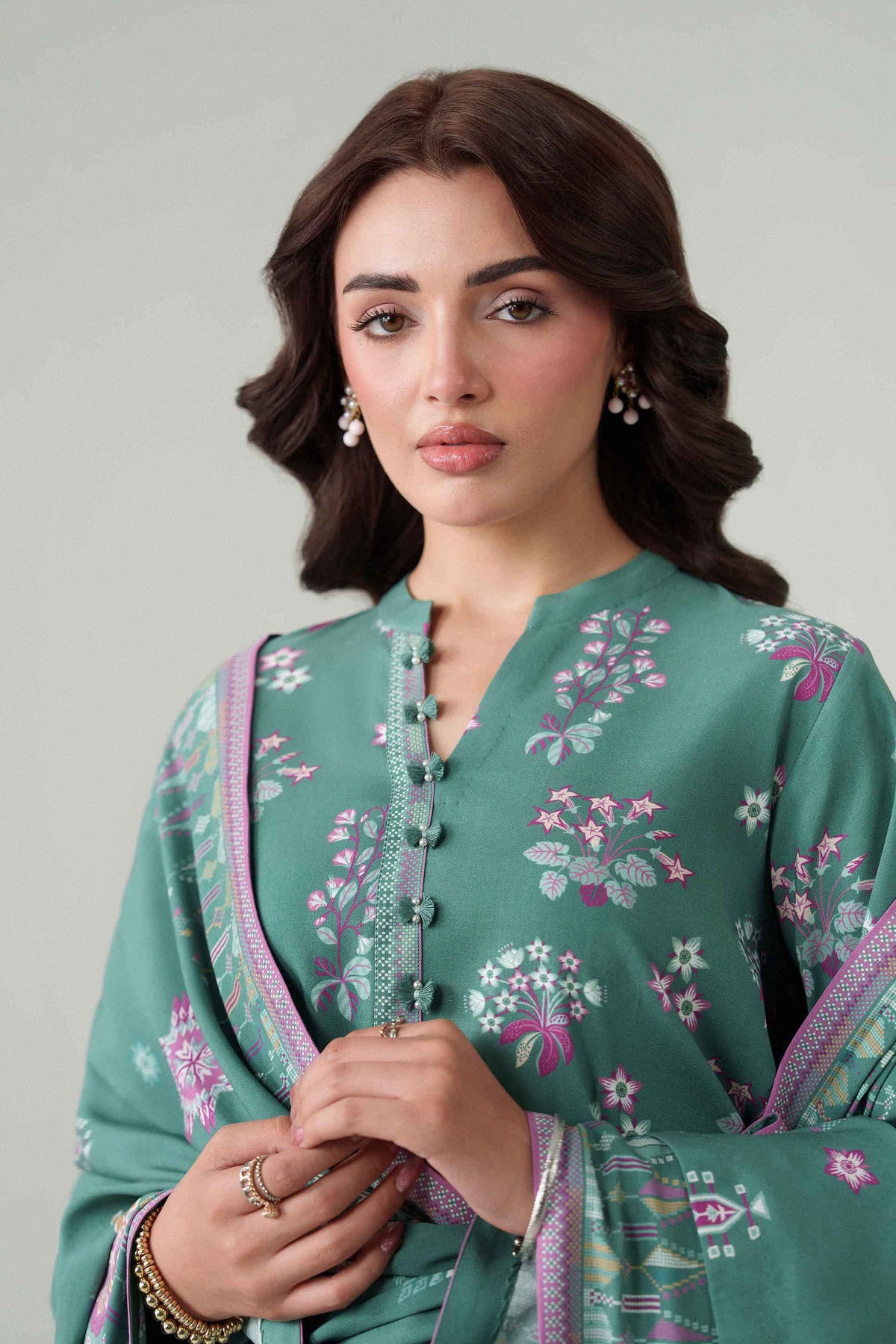 3 Piece - Digital Dyed Printed Loose Fabric - 42604090