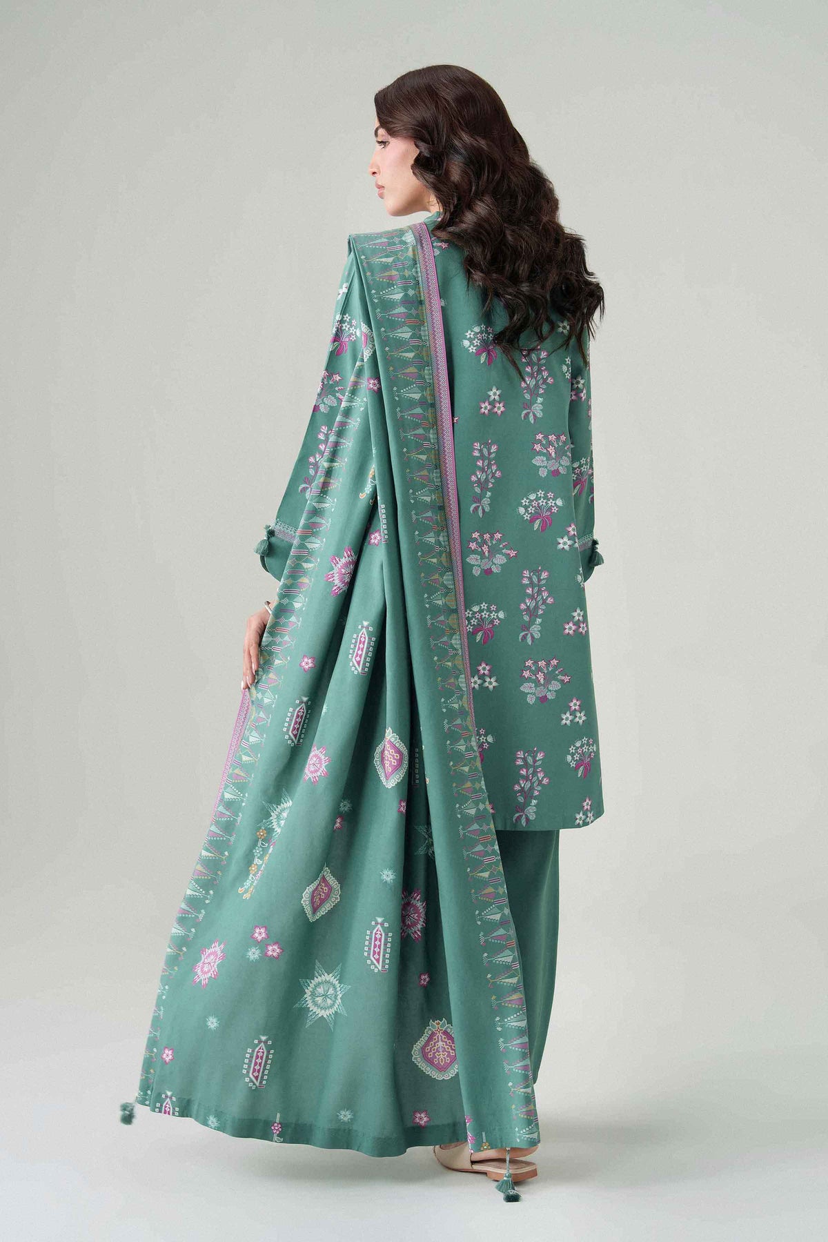 3 Piece - Digital Dyed Printed Loose Fabric - 42604090