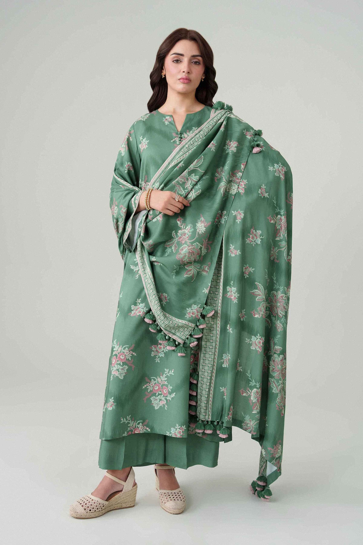 3 Piece - Digital Dyed Printed Loose Fabric - 42604092