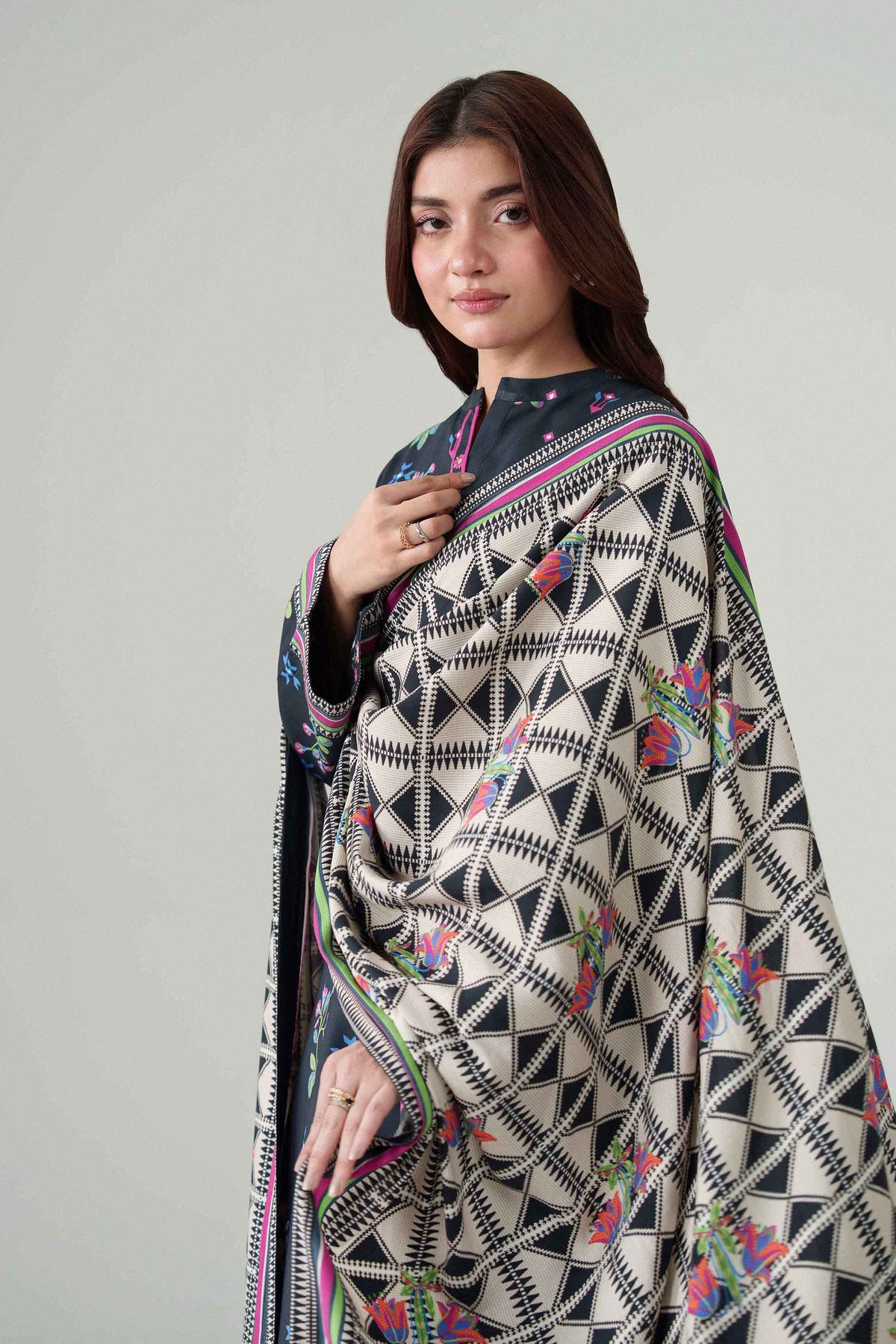 3 Piece - Digital Dyed Printed Loose Fabric - 42604094