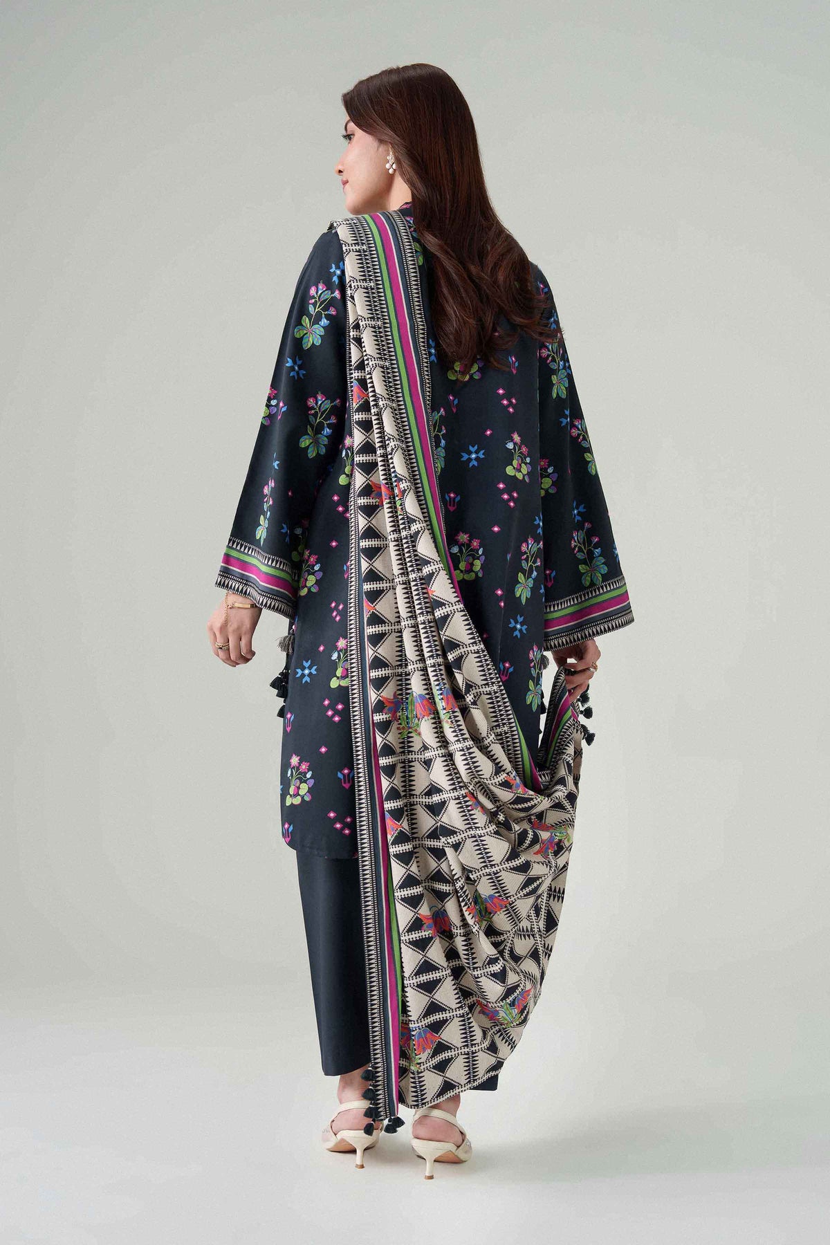 3 Piece - Digital Dyed Printed Loose Fabric - 42604094