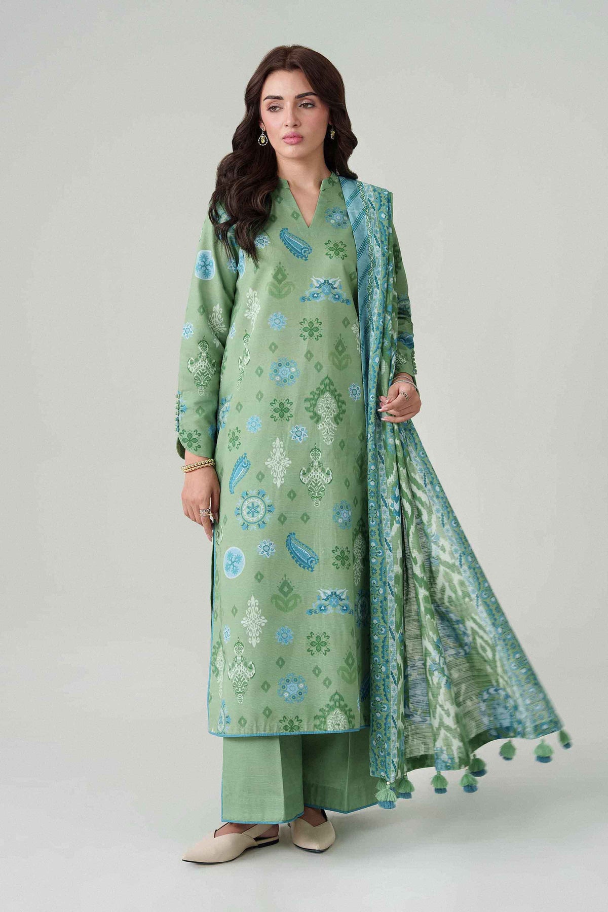 3 Piece - Dyed Printed Loose Fabric - 42604067