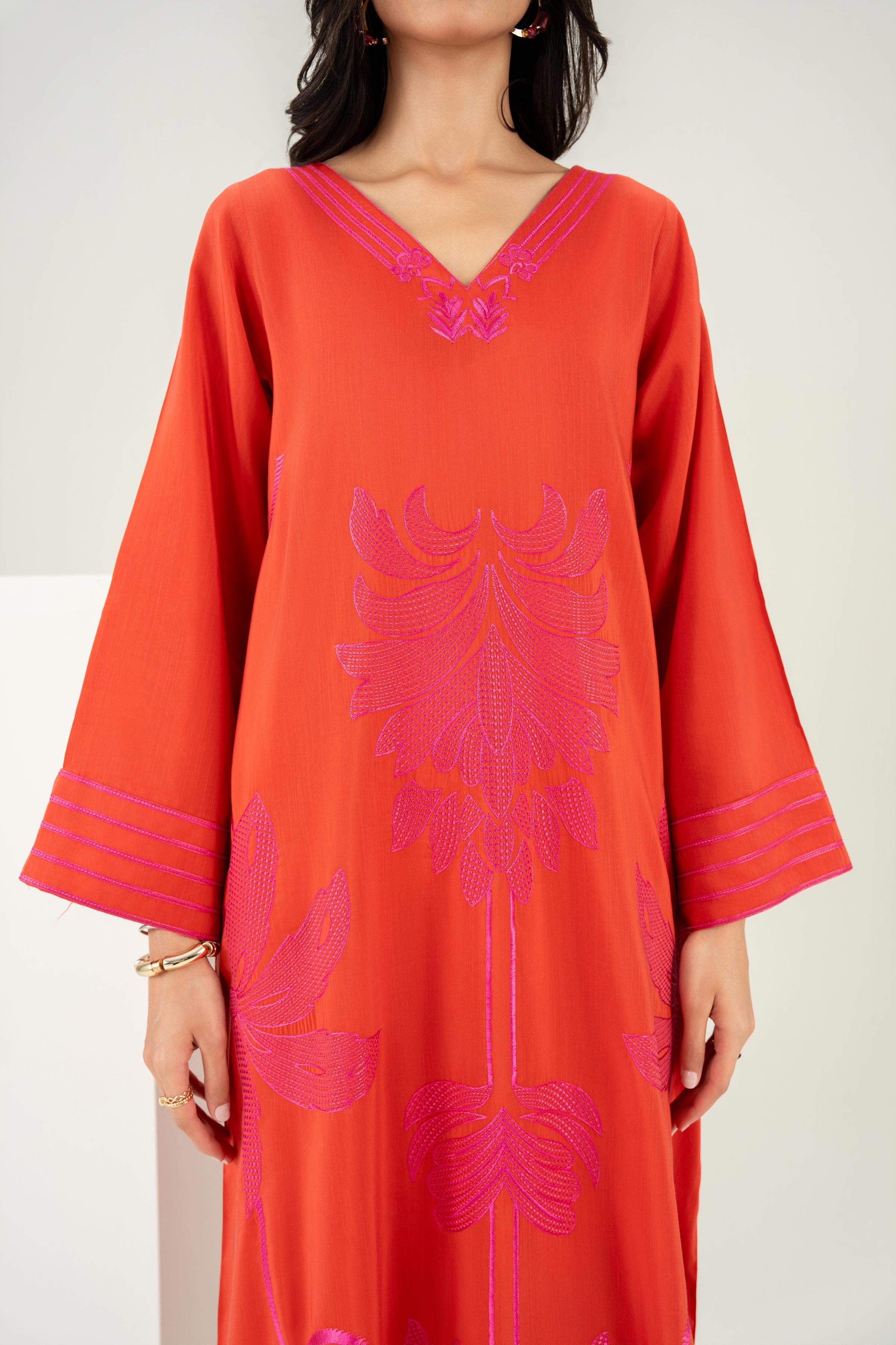 2 Piece - Printed Embroidered Kaftan - FW25-11