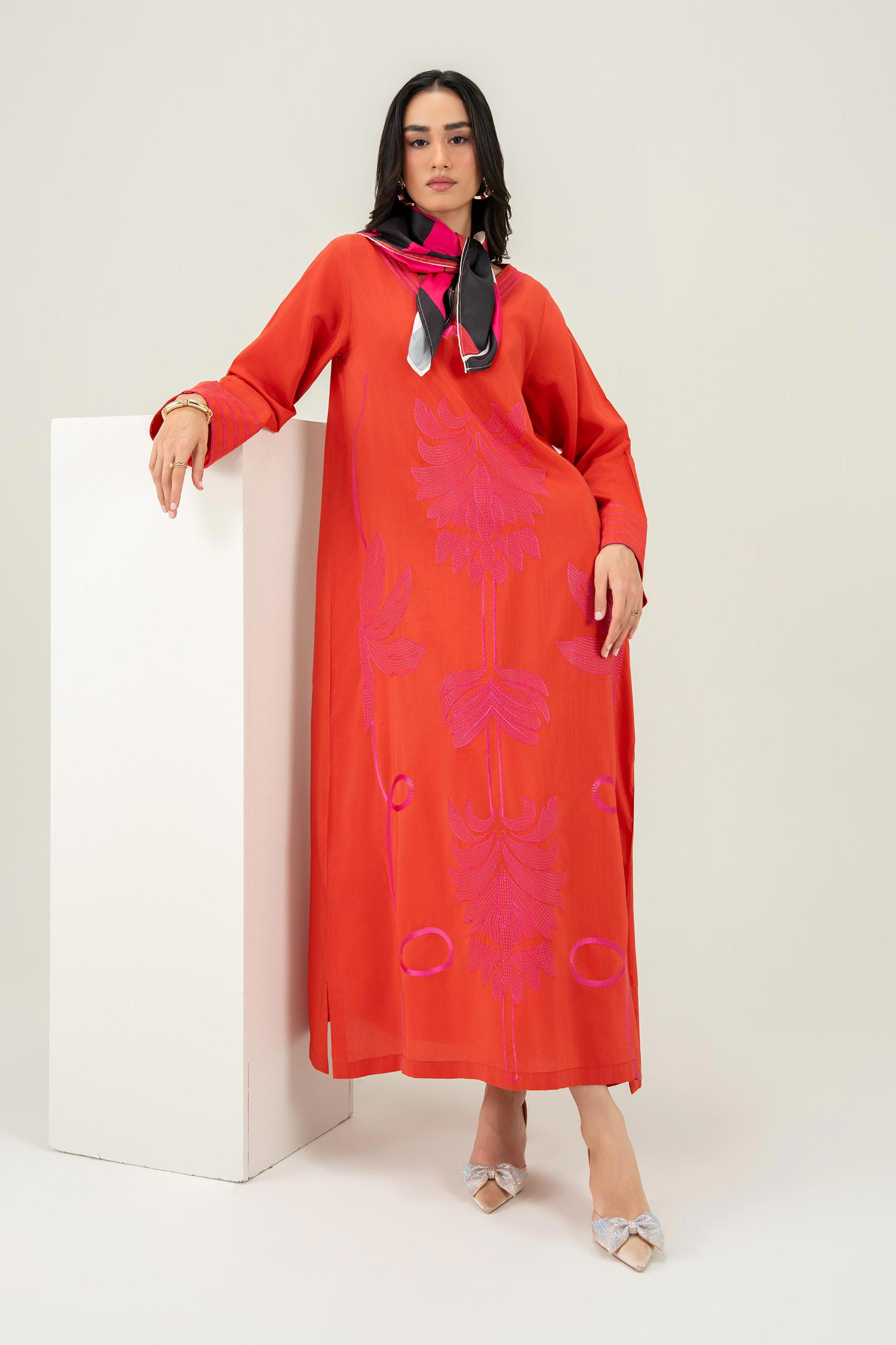 2 Piece - Printed Embroidered Kaftan - FW25-11