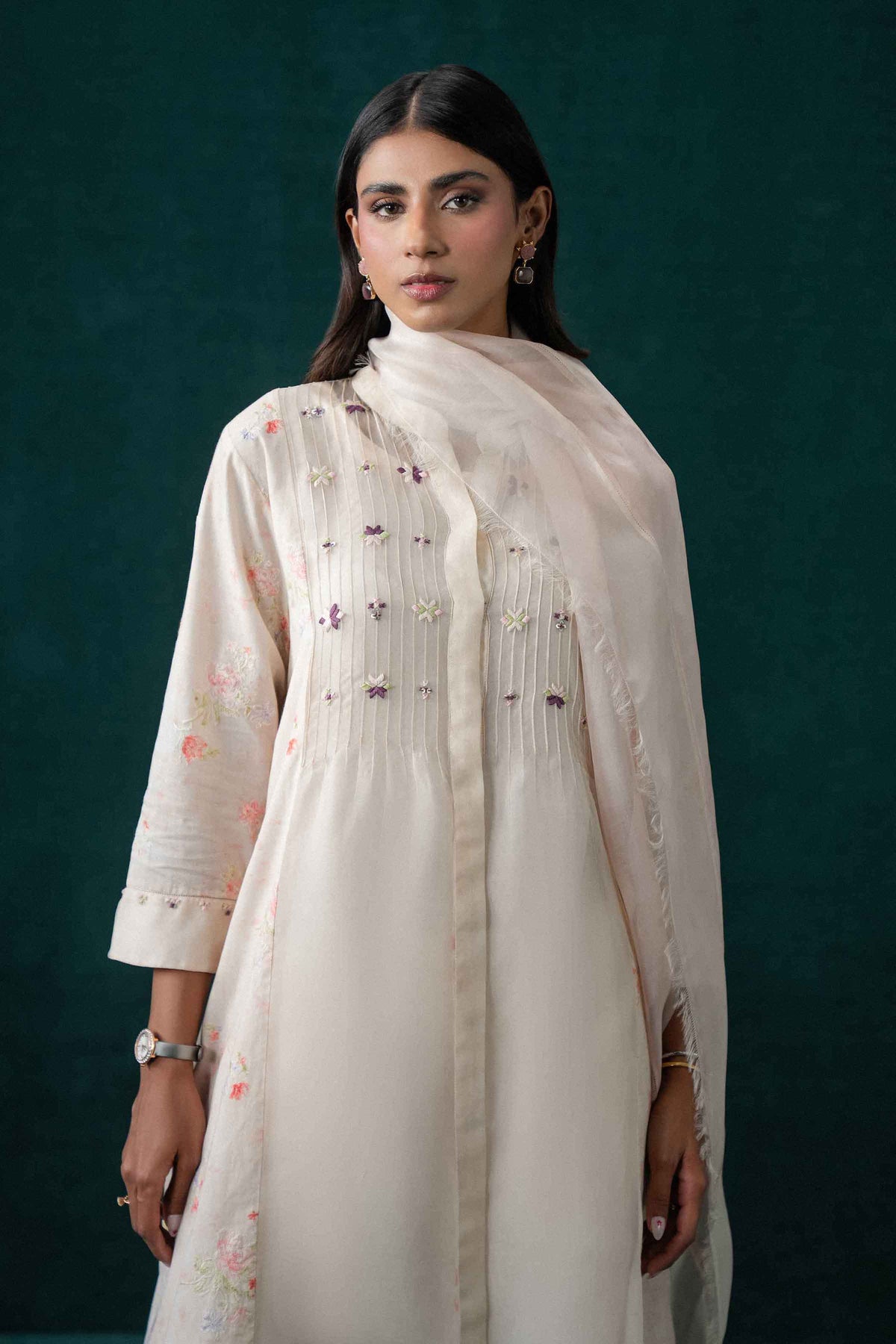 3 Piece - Printed Embroidered Suit - KBS26-07  for Women - Boutique Collection | Nishat | Shop Online