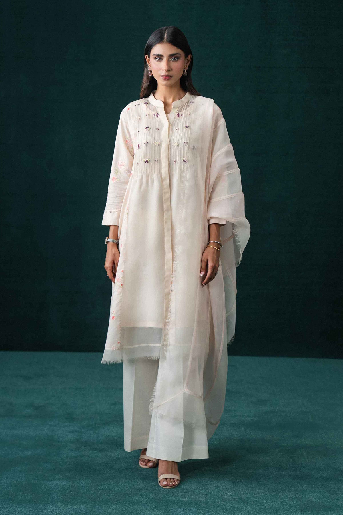 3 Piece - Printed Embroidered Suit - KBS26-07