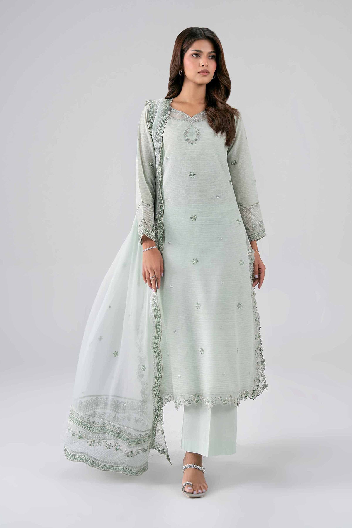 3 Piece - Embroidered Suit - KBS26-63