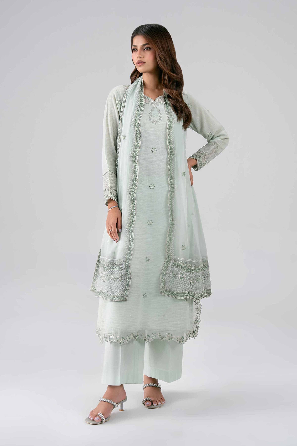 3 Piece - Embroidered Suit - KBS26-63