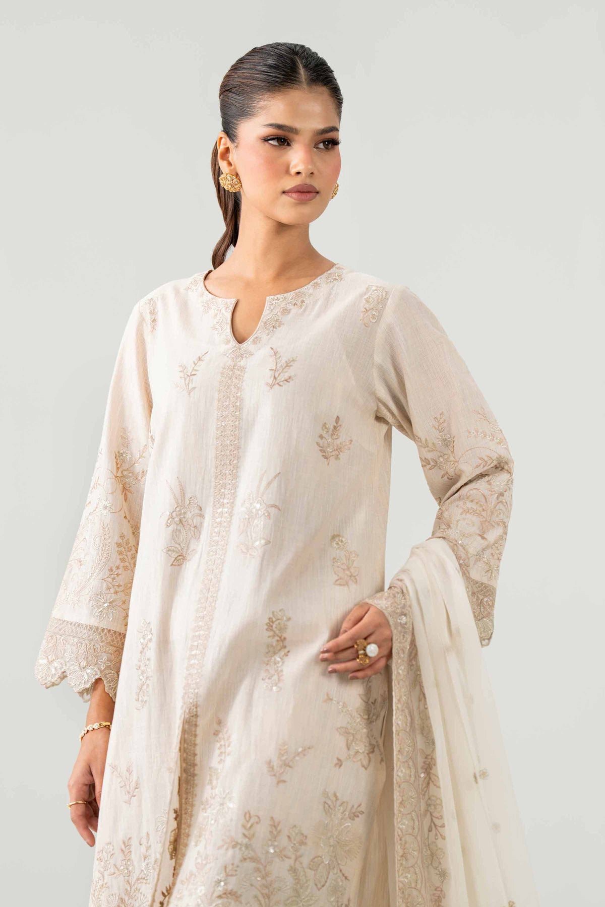 3 Piece - Printed Embroidered Suit - KBS26-82
