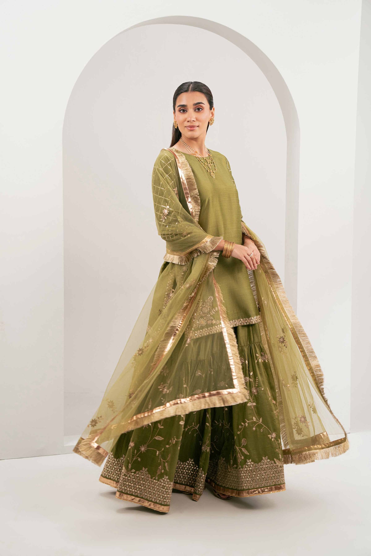 3 Piece - Embroidered Suit - KBW25-34