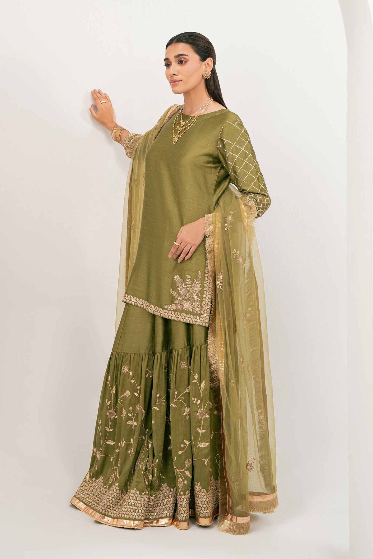 3 Piece - Embroidered Suit - KBW25-34