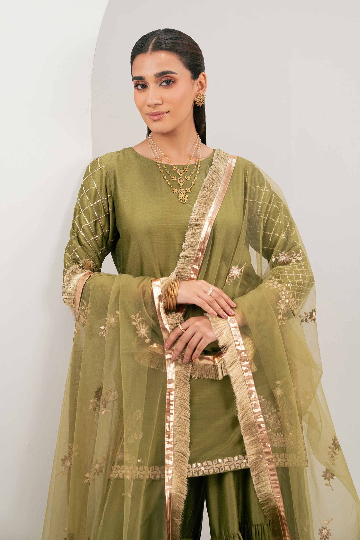 3 Piece - Embroidered Suit - KBW25-34