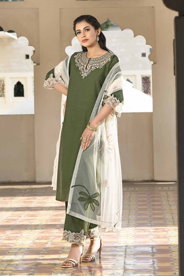 3 Piece - Embroidered Suit - KFE24-86