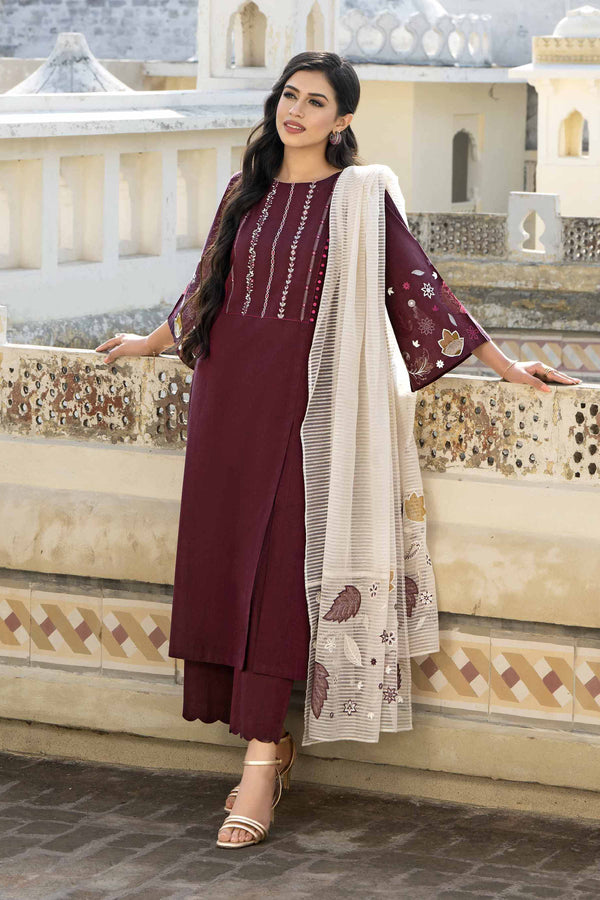 3 Piece - Embroidered Suit - KFE24-90