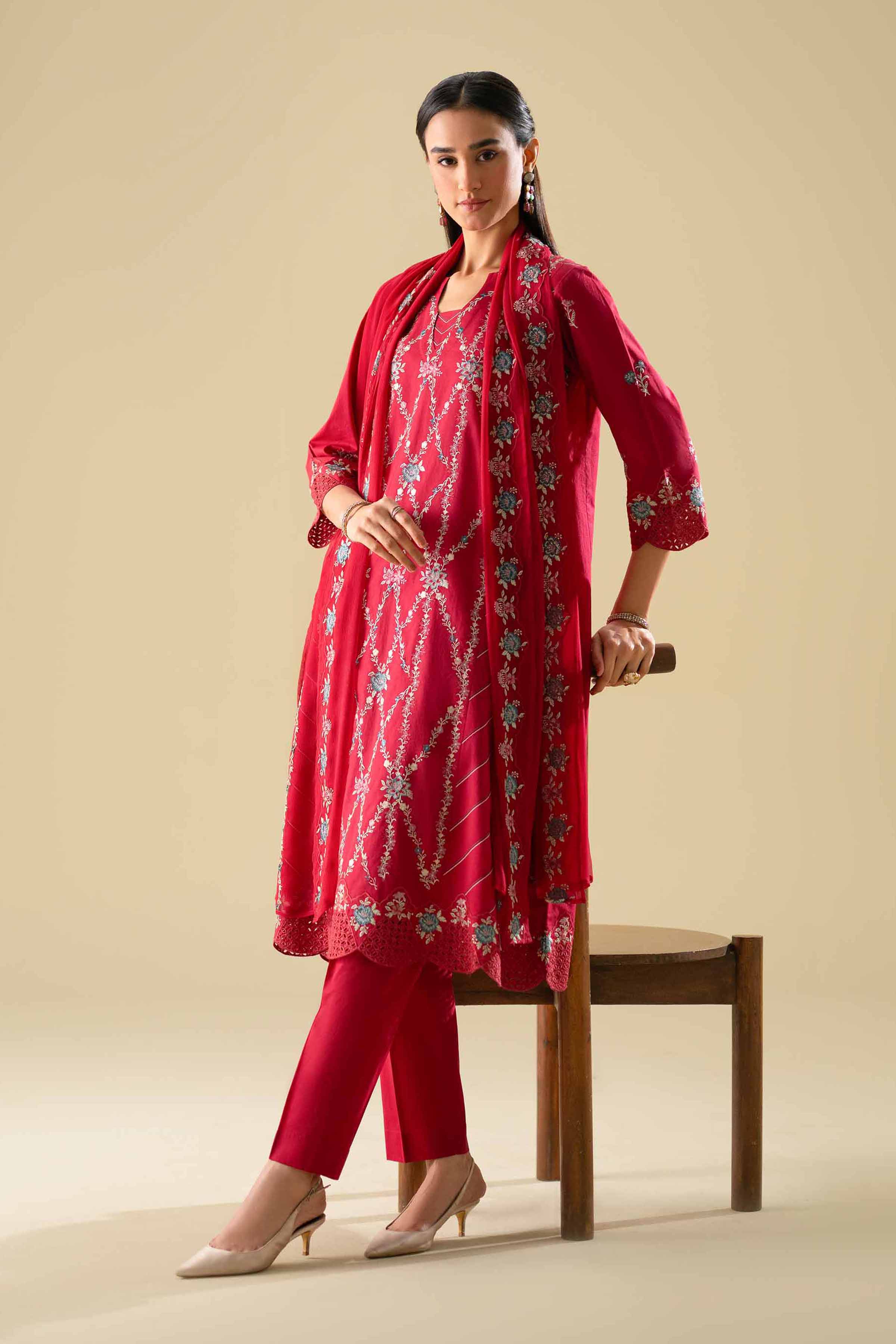 3 Piece - Embroidered Suit - KFE26-100 for Women - Pret Collection | Nishat | Shop Online