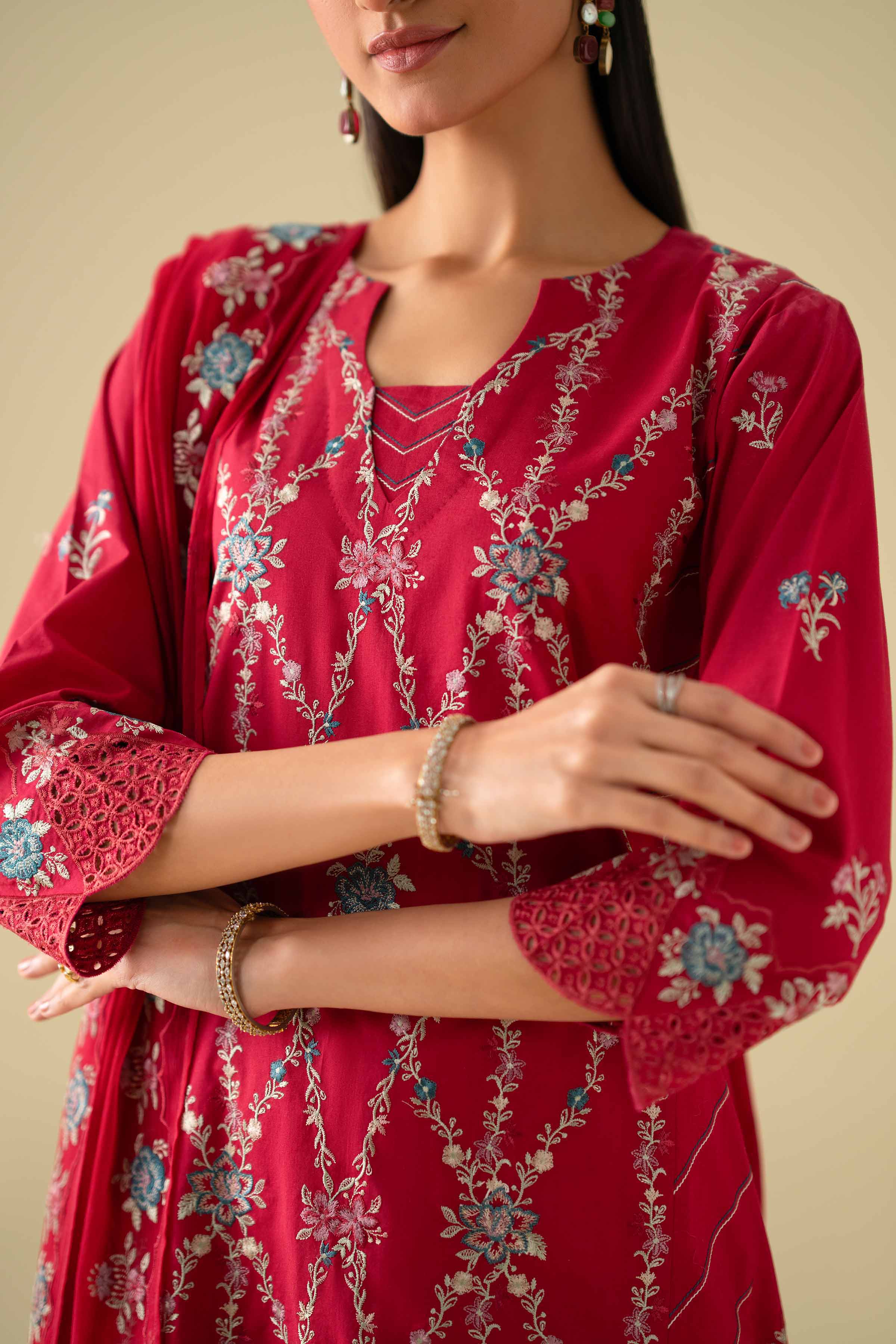 3 Piece - Embroidered Suit - KFE26-100 for Women - Pret Collection | Nishat | Shop Online