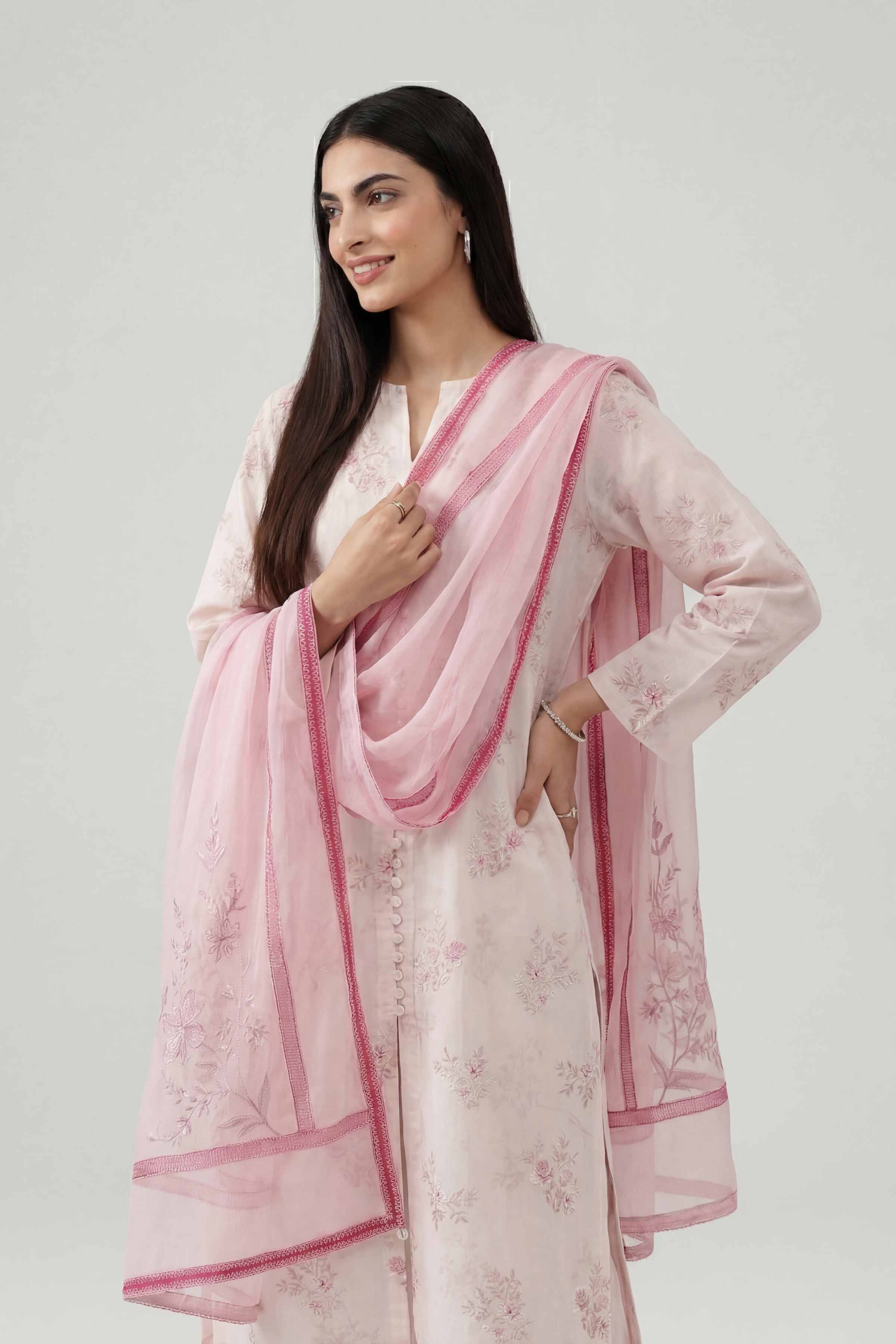 3 Piece - Printed Embroidered Suit - KFE26-107
