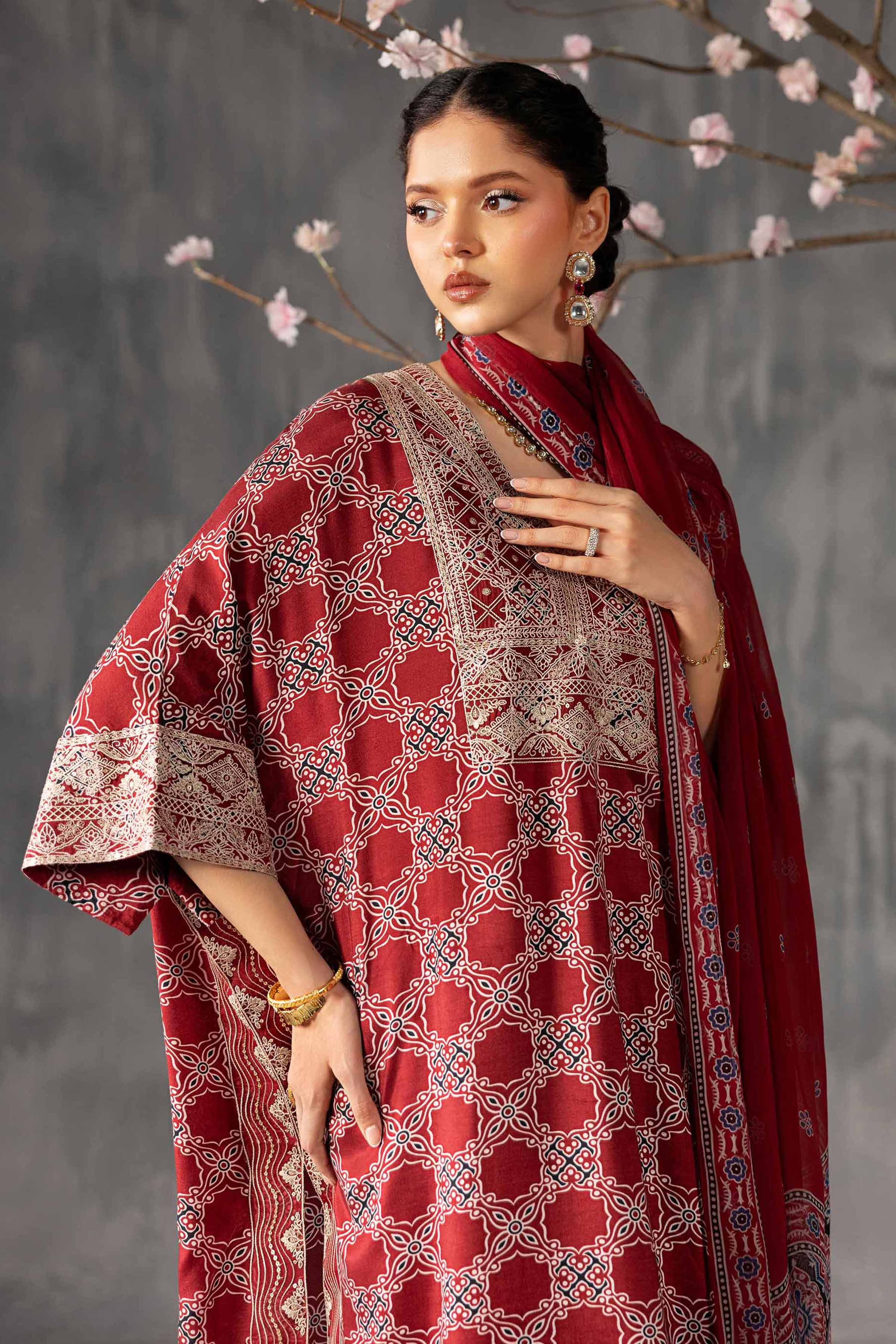 3 Piece - Printed Embroidered Suit - KFE26-108