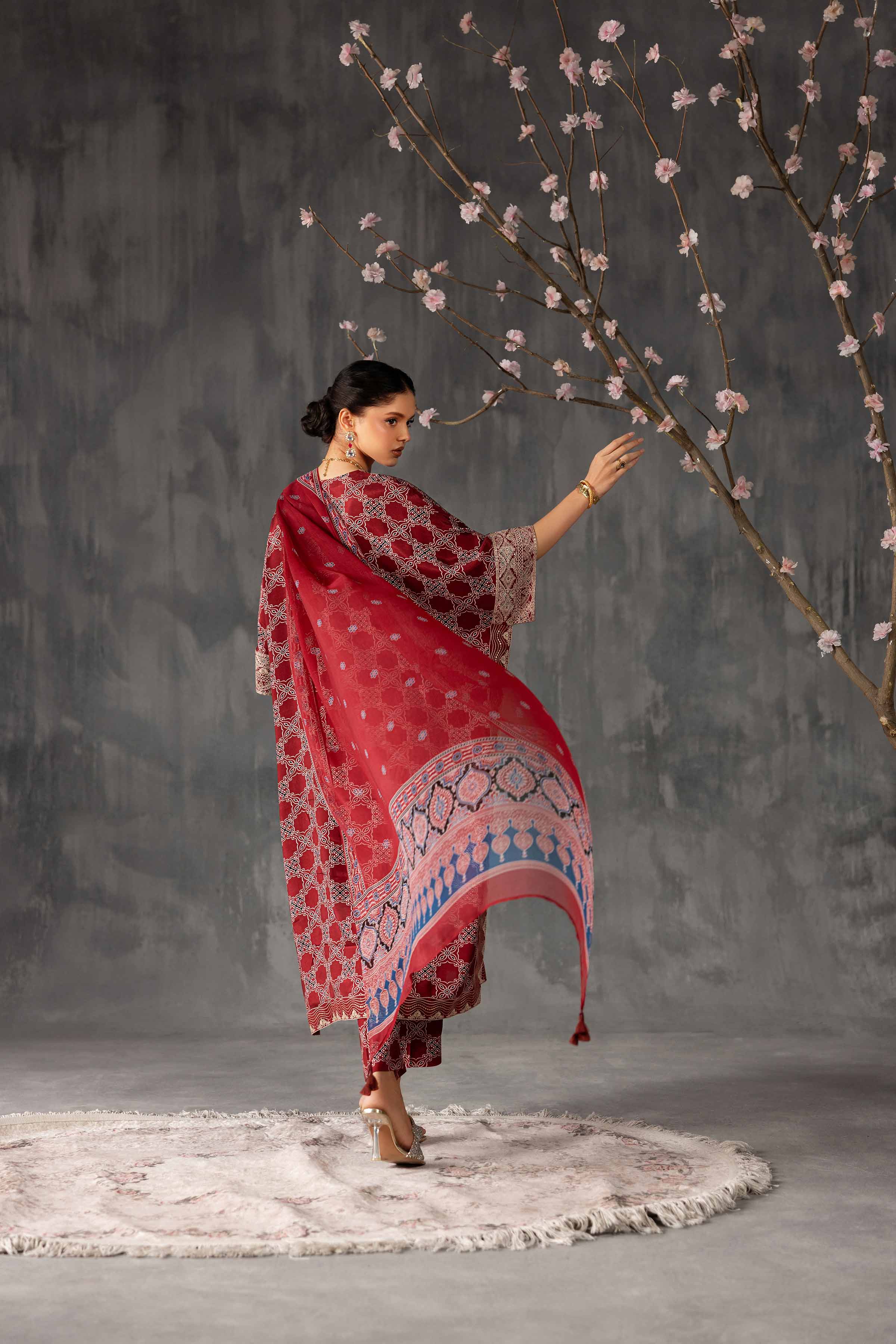 3 Piece - Printed Embroidered Suit - KFE26-108