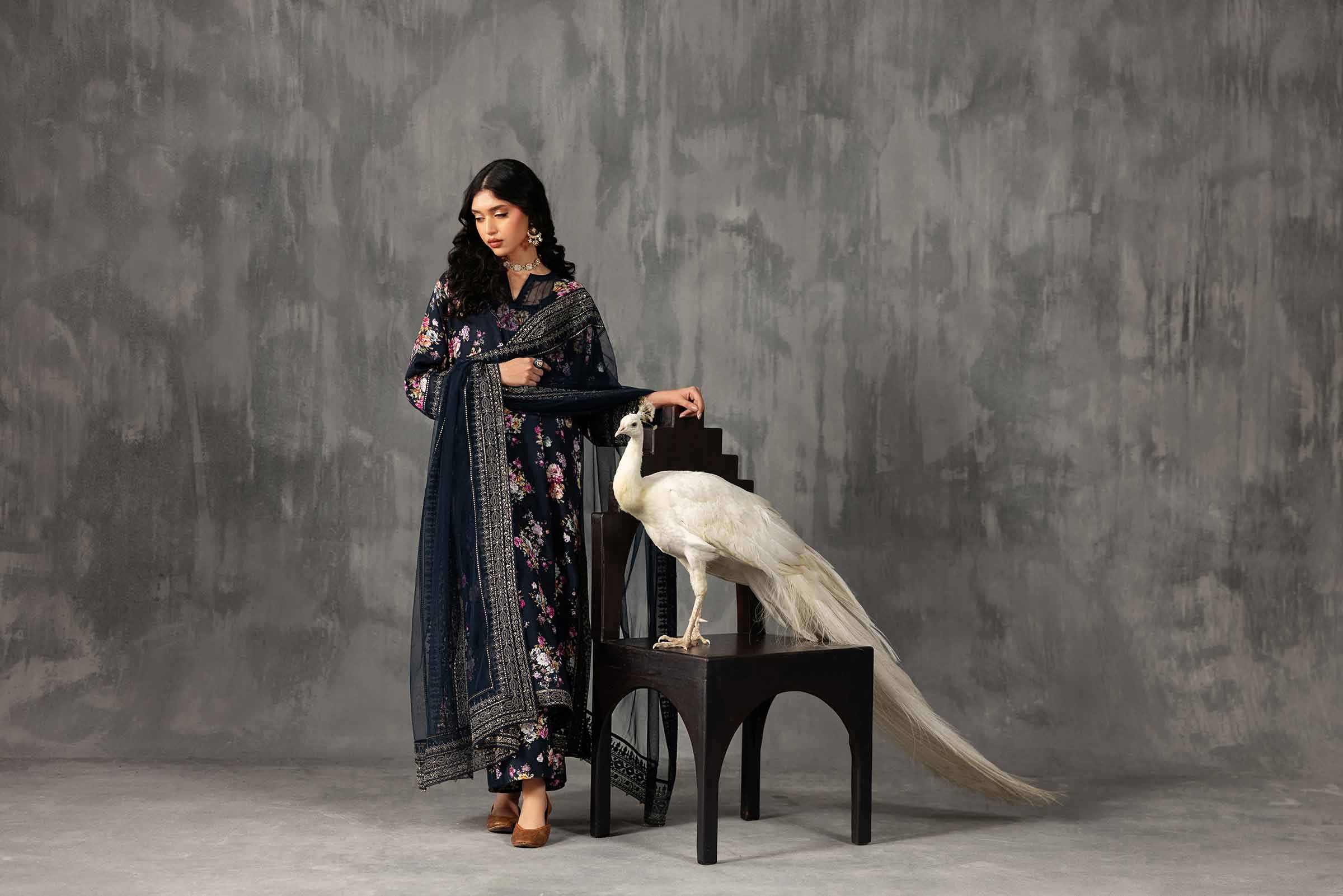 3 Piece - Printed Embroidered Suit - KFE26-118