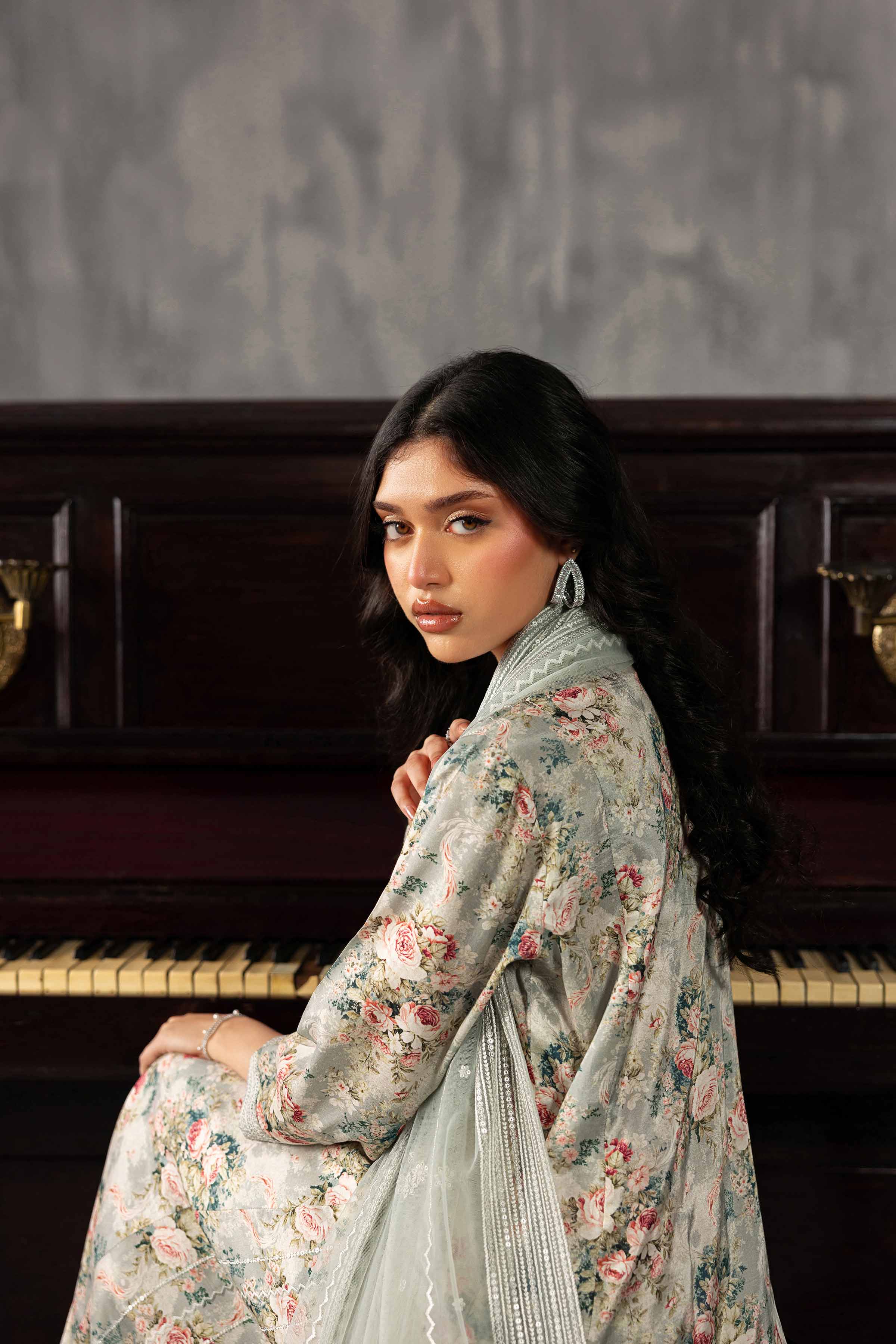 3 Piece - Printed Embroidered Suit - KFE26-130