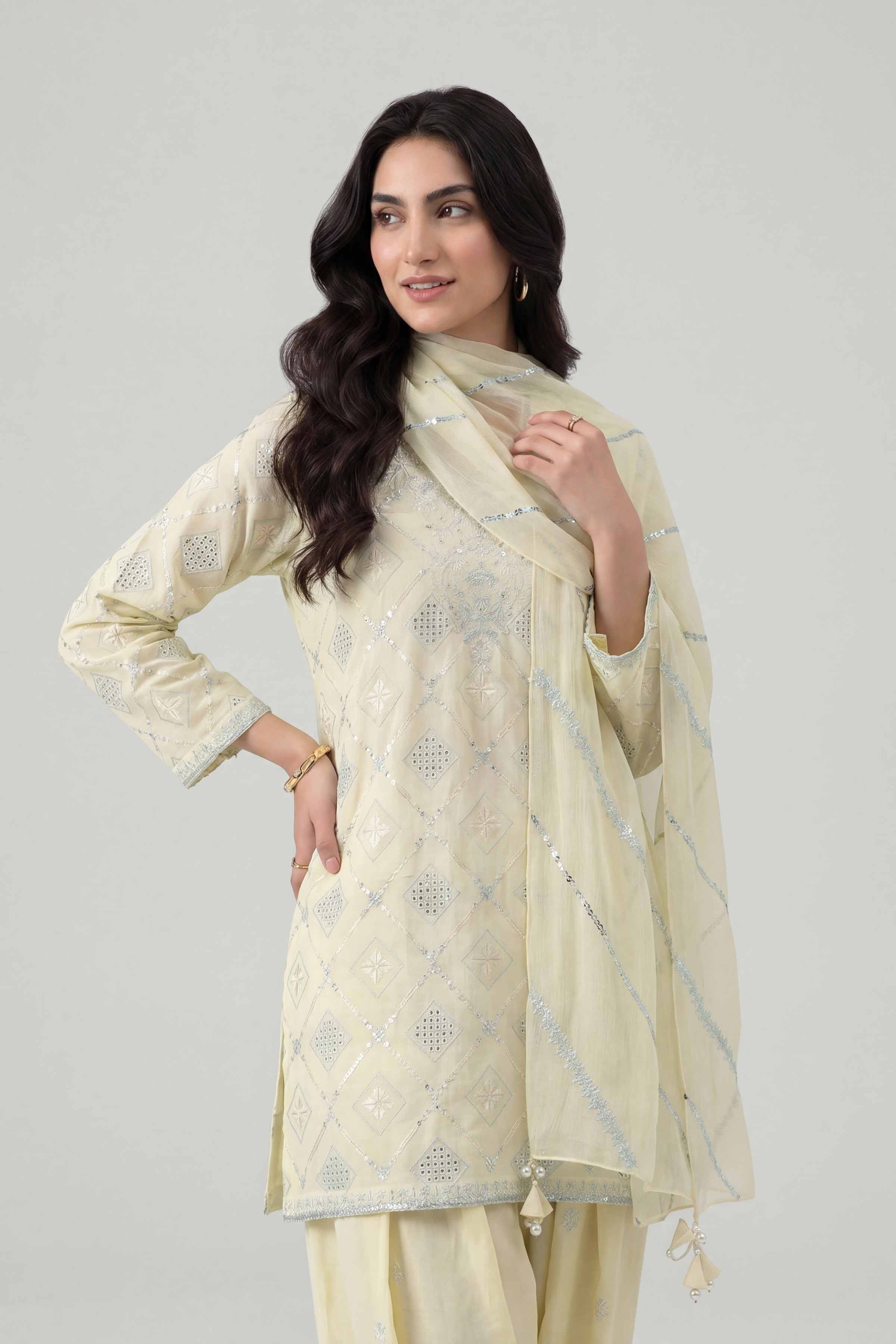 3 Piece - Embroidered Suit - KFE26-184