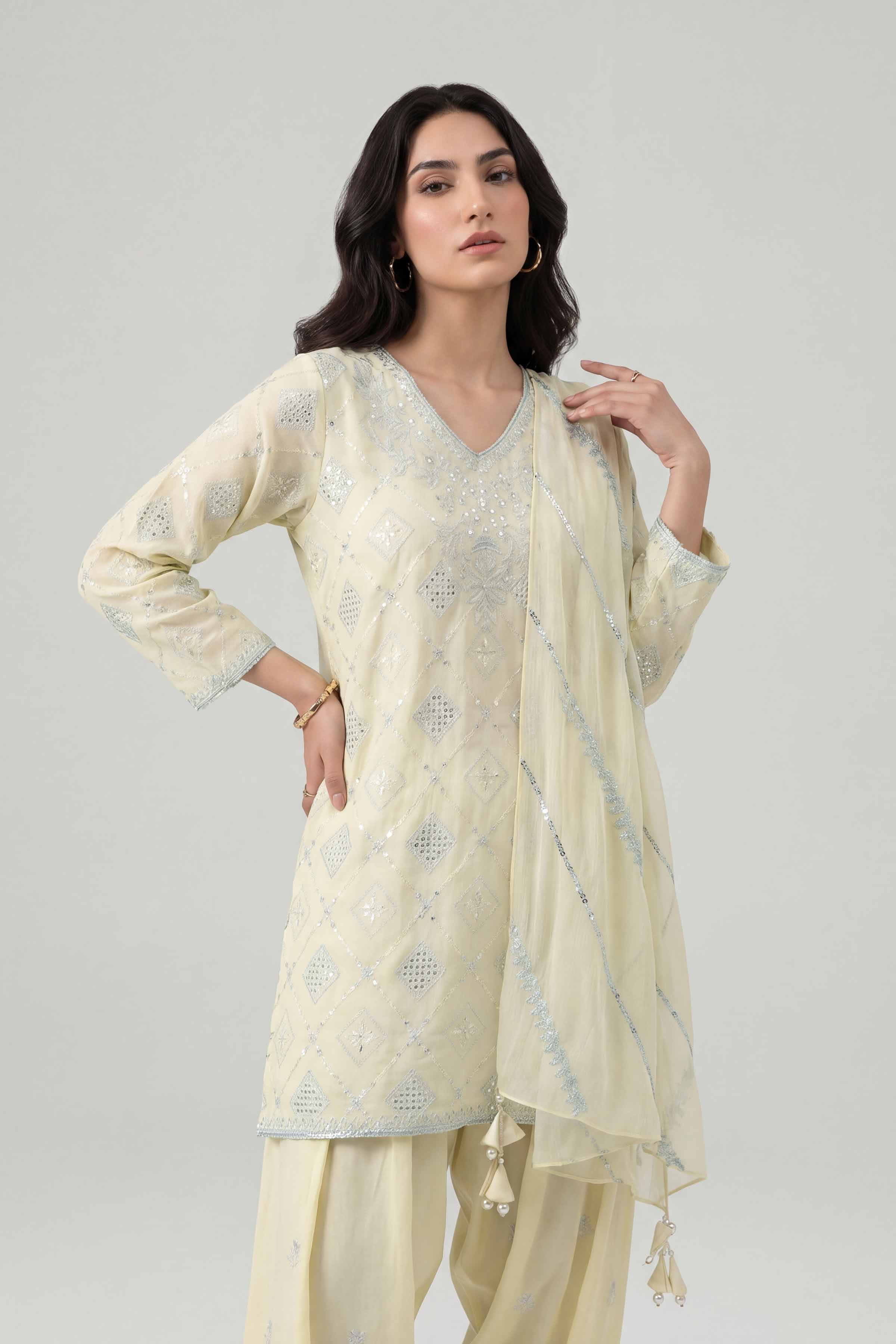 3 Piece - Embroidered Suit - KFE26-184