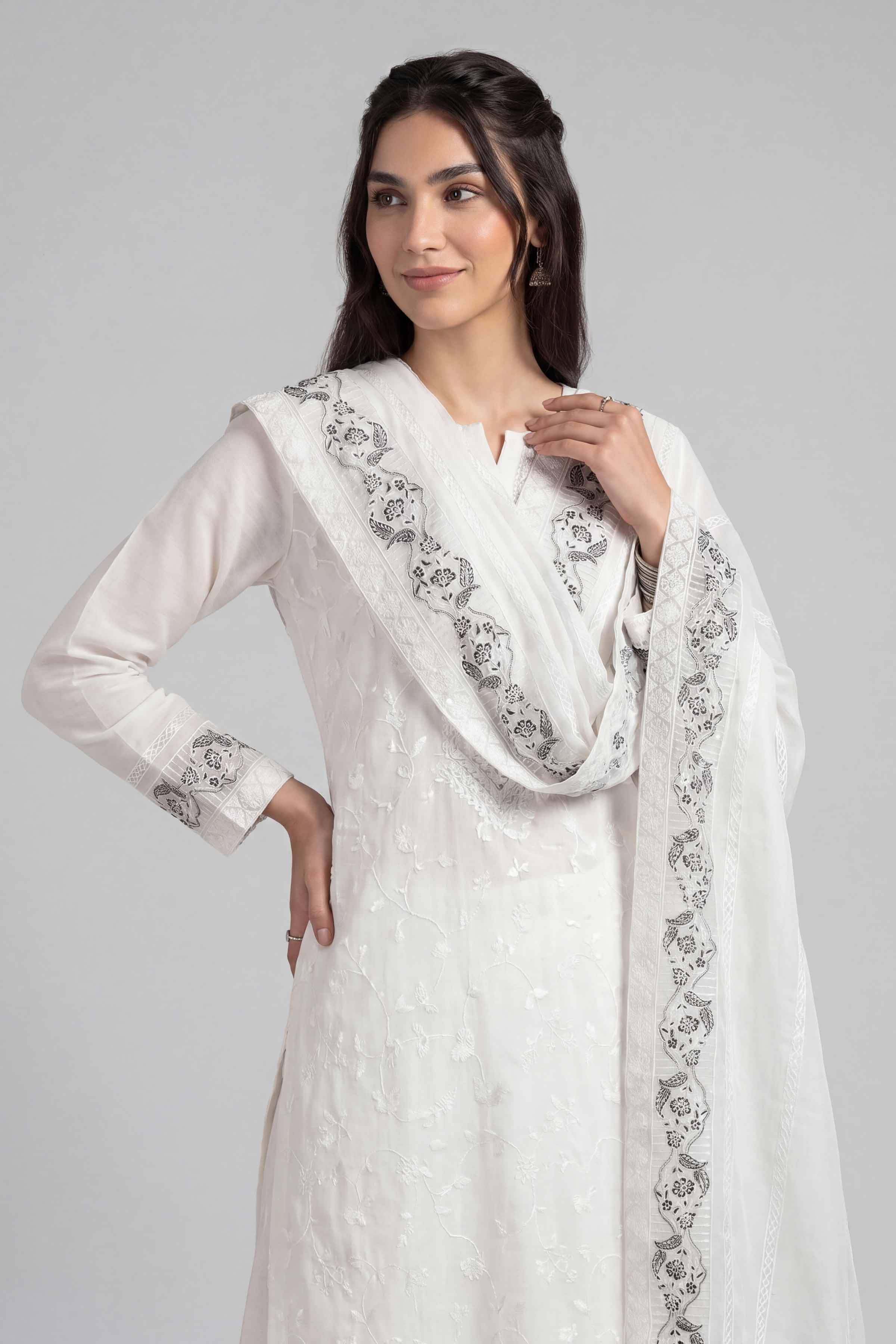 Embroidered Dupatta - KFE26-193